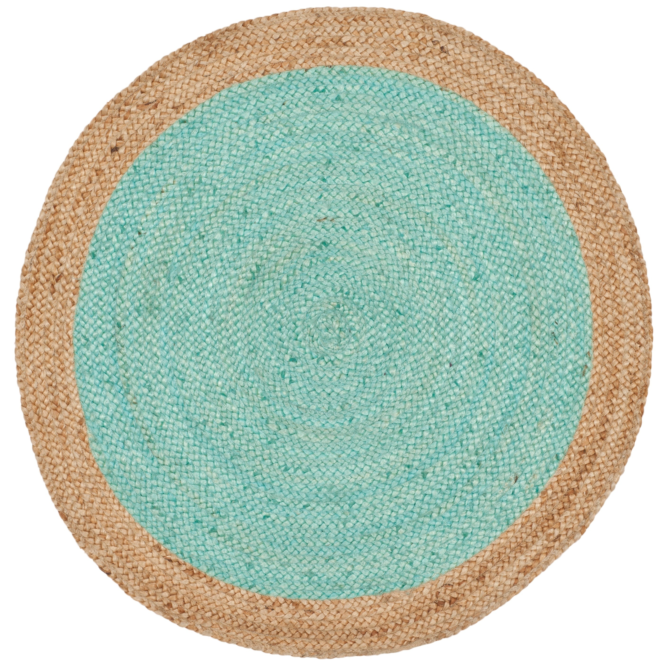Tapis rond en jute fait main en fibres naturelles Jolette avec bordure SAFAVIEH