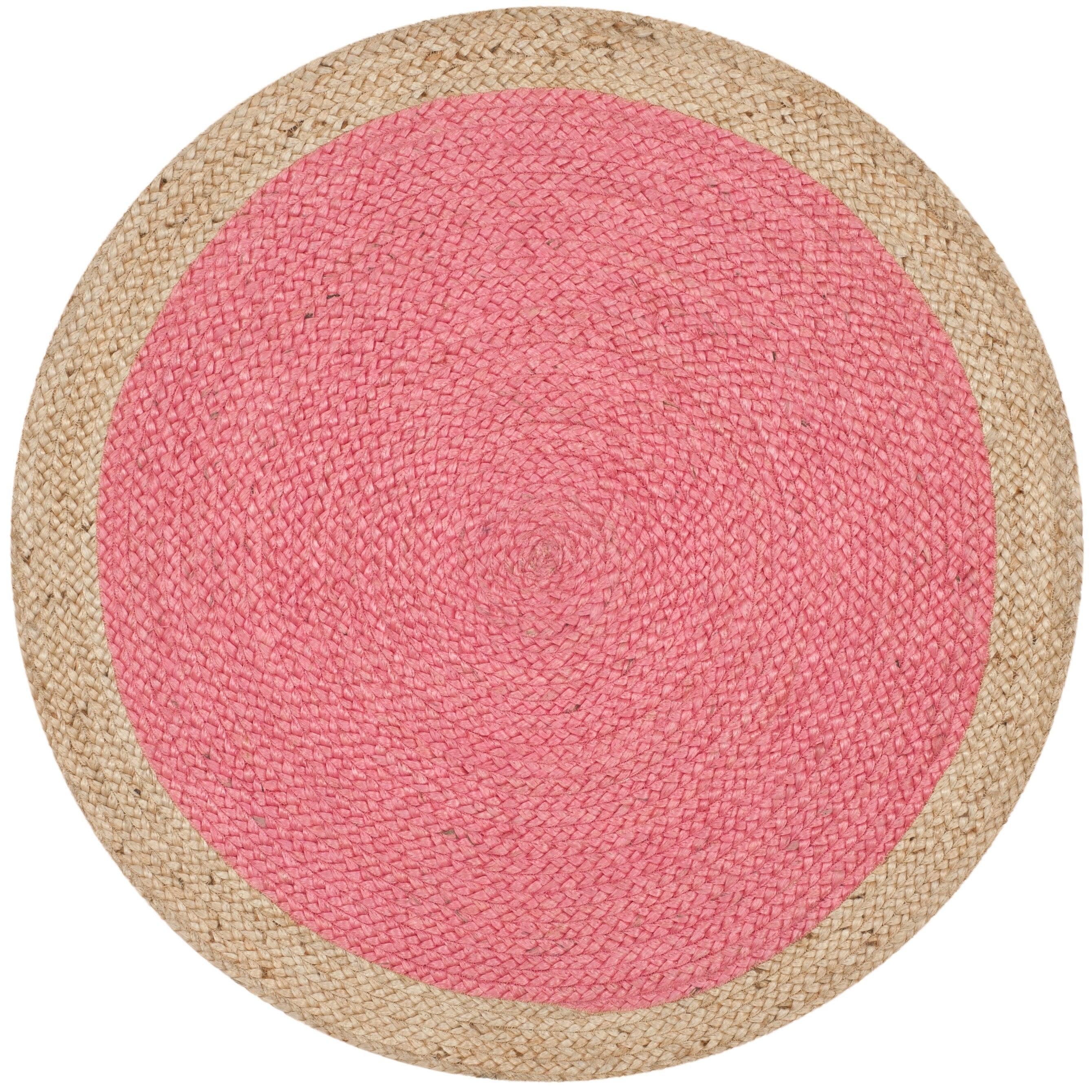 Tapis rond en jute fait main en fibres naturelles Jolette avec bordure SAFAVIEH