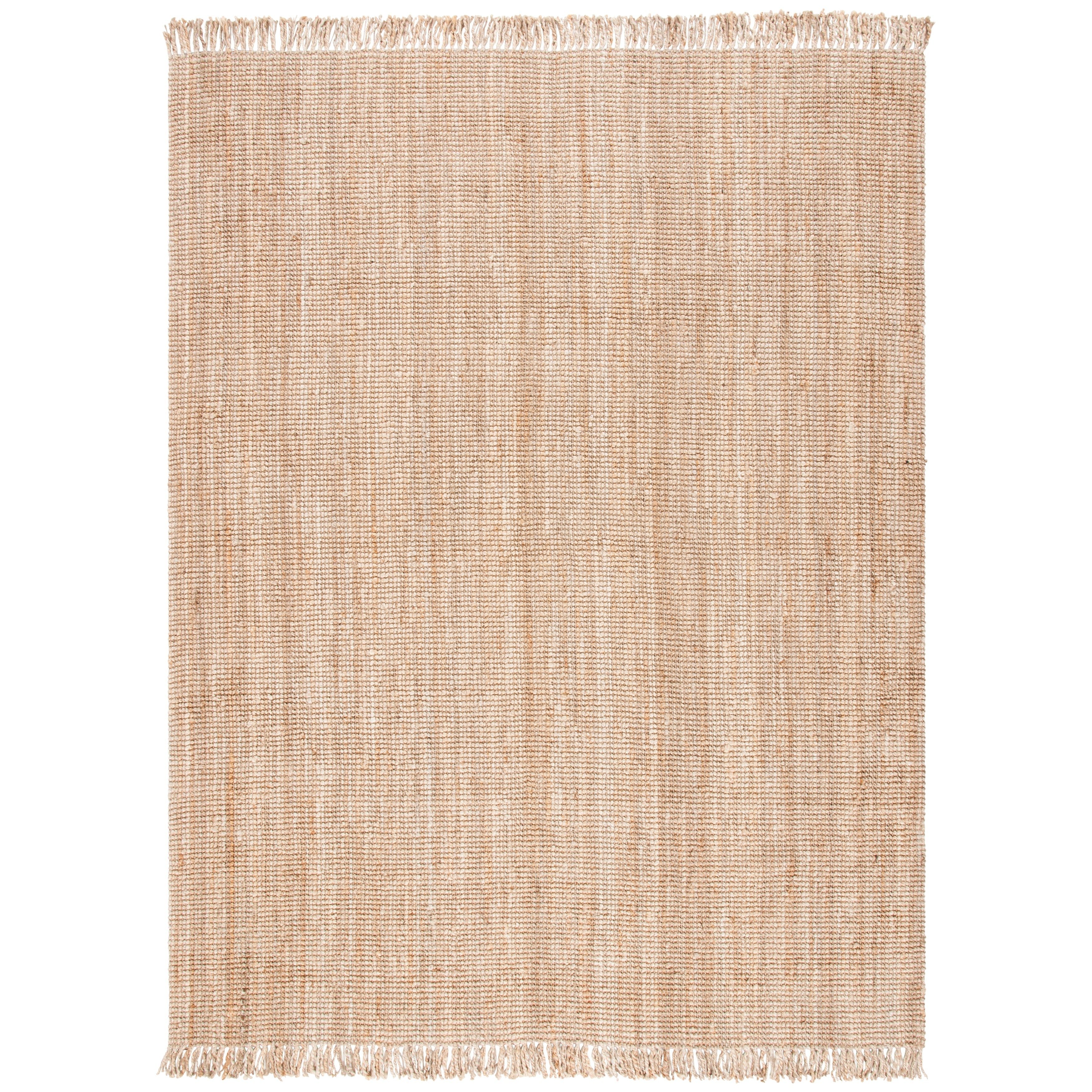 Tapis Mirnesa en jute fait main en fibre naturelle avec franges SAFAVIEH