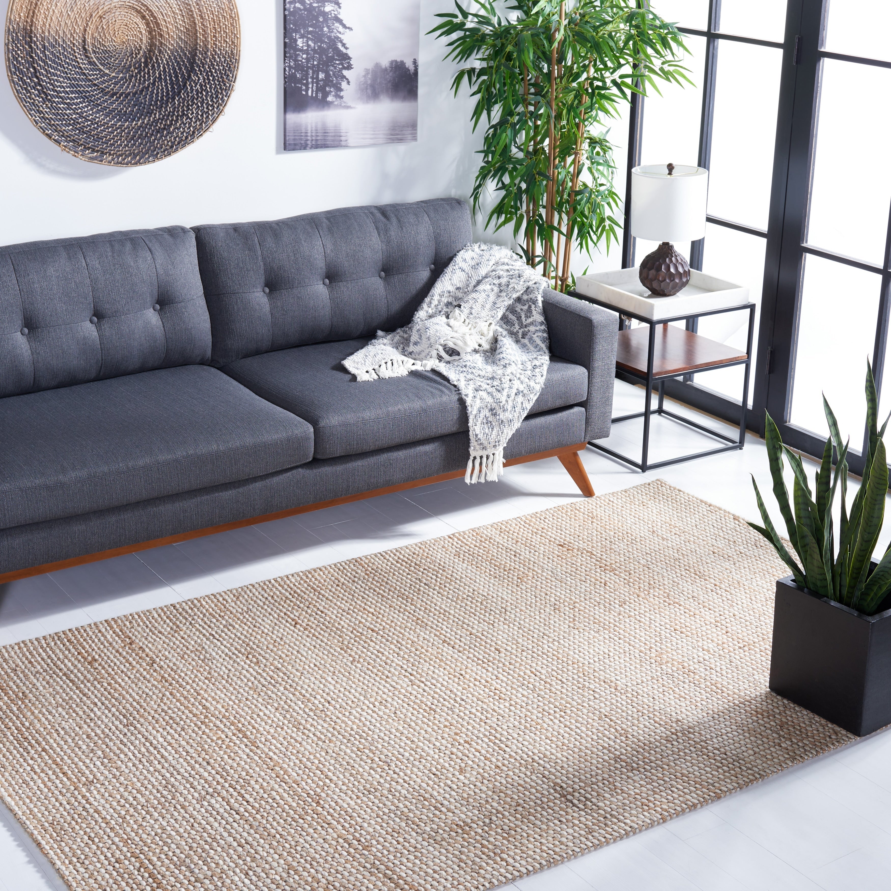 Tapis SAFAVIEH fait main en fibre naturelle Yareli jute et laine.