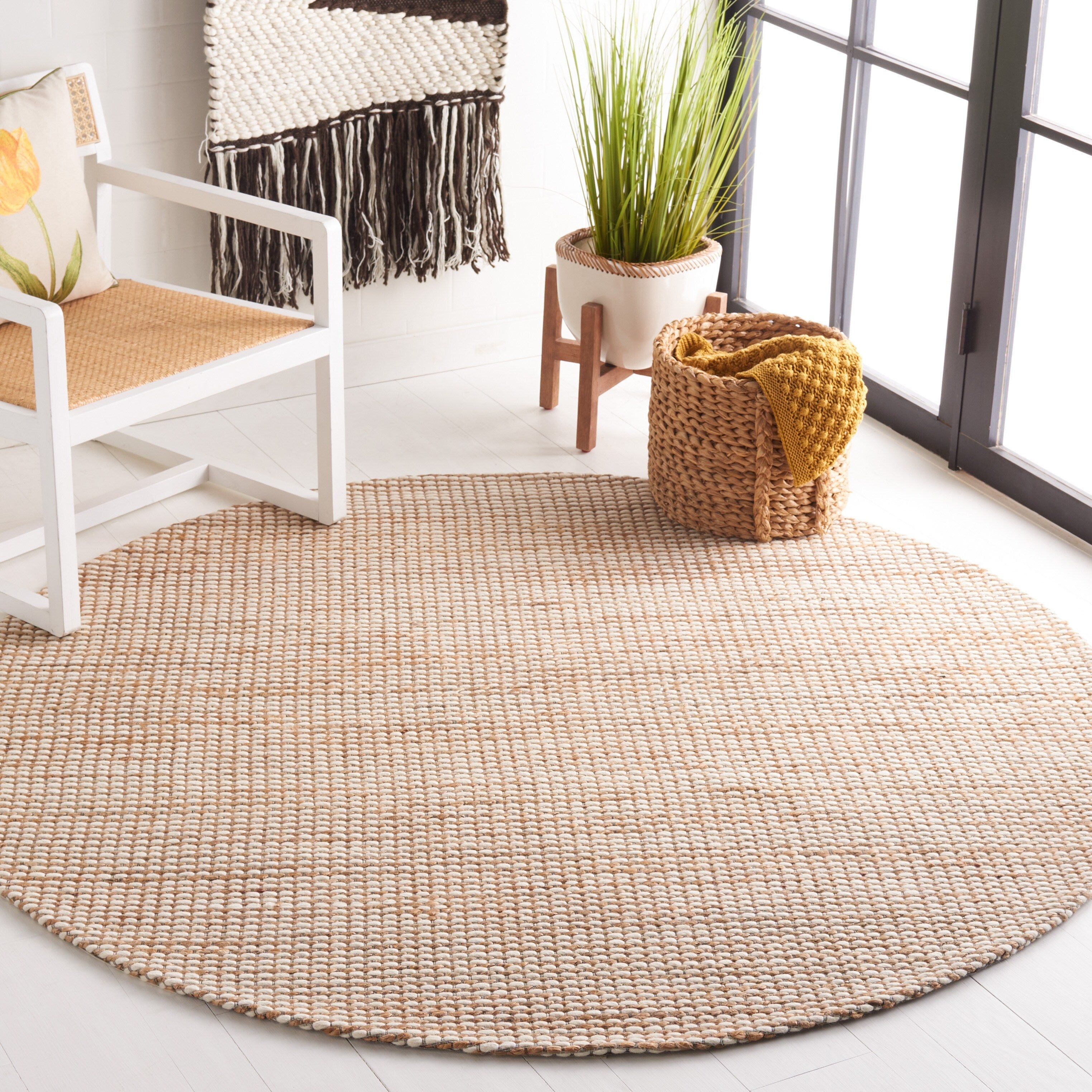 Tapis SAFAVIEH fait main en fibre naturelle Yareli jute et laine.