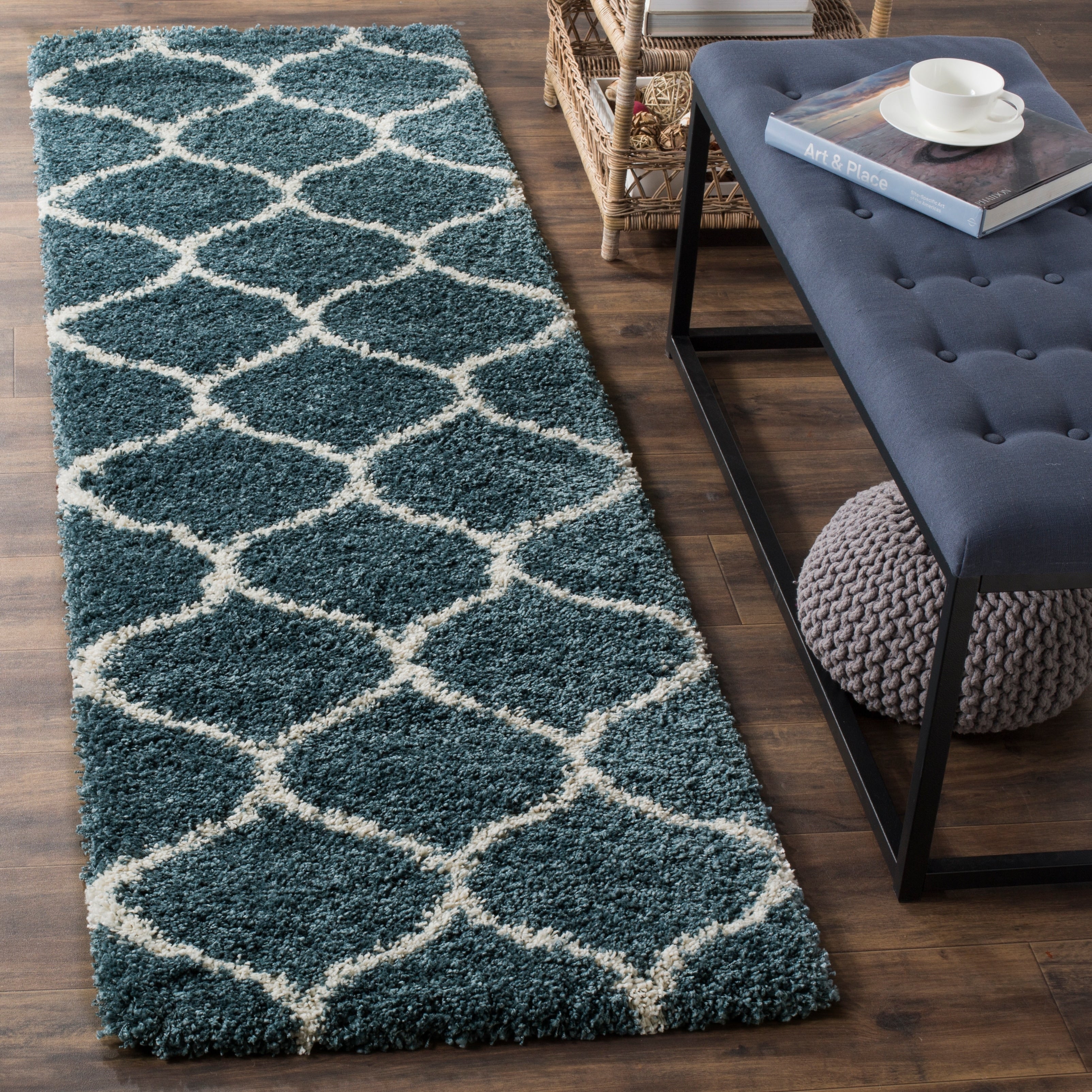 Tapis SAFAVIEH Hudson Shag Pushpa Trellis de 2 pouces d'épaisseur
