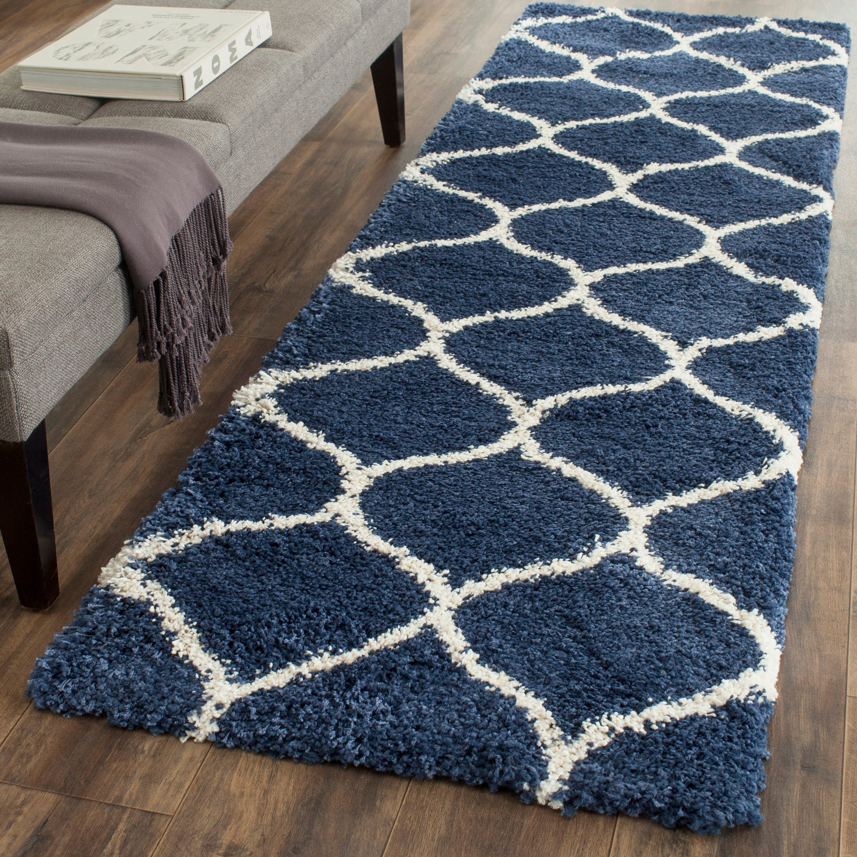 Tapis SAFAVIEH Hudson Shag Pushpa Trellis de 2 pouces d'épaisseur