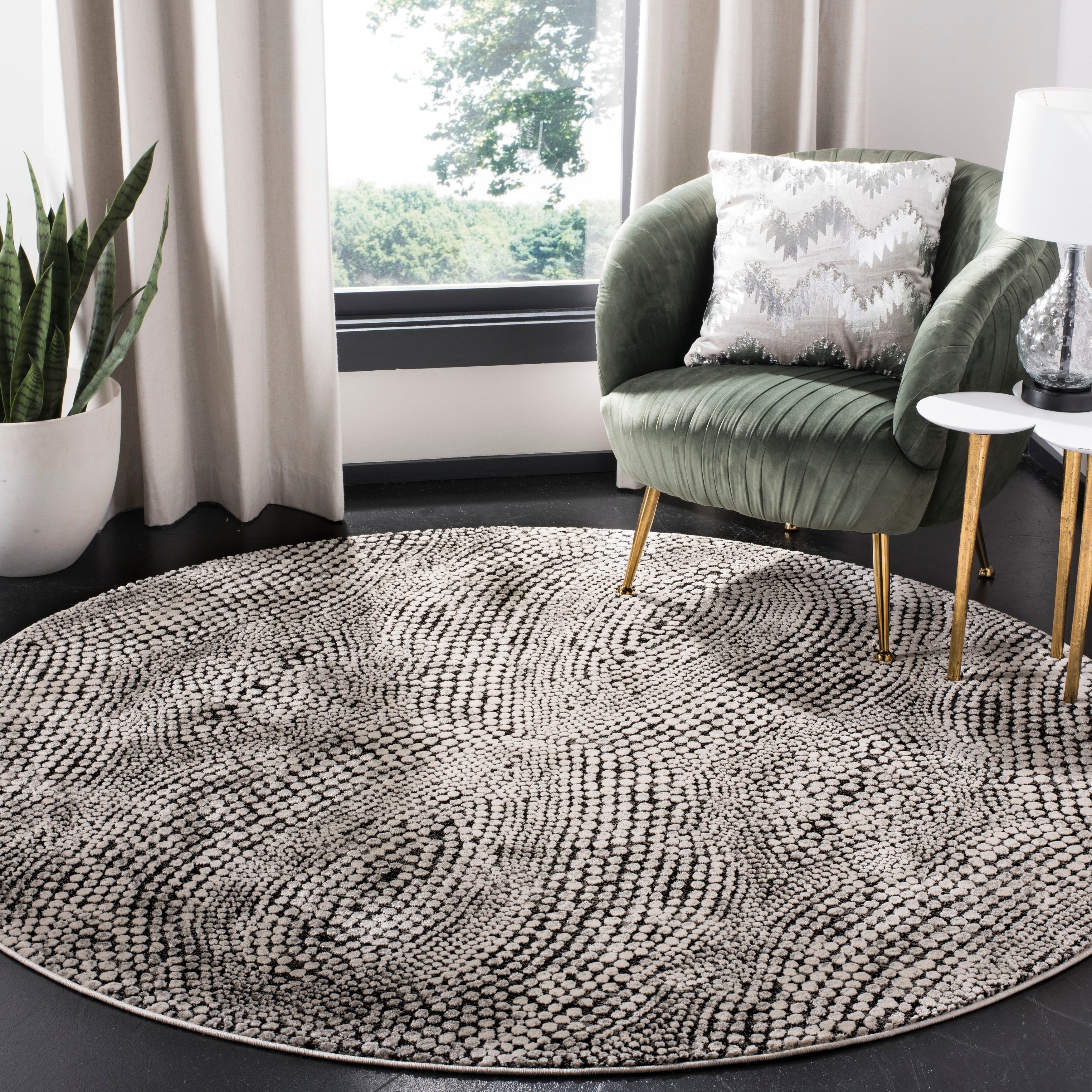 Tapis moderne abstrait en polyester SAFAVIEH Lurex Carleen