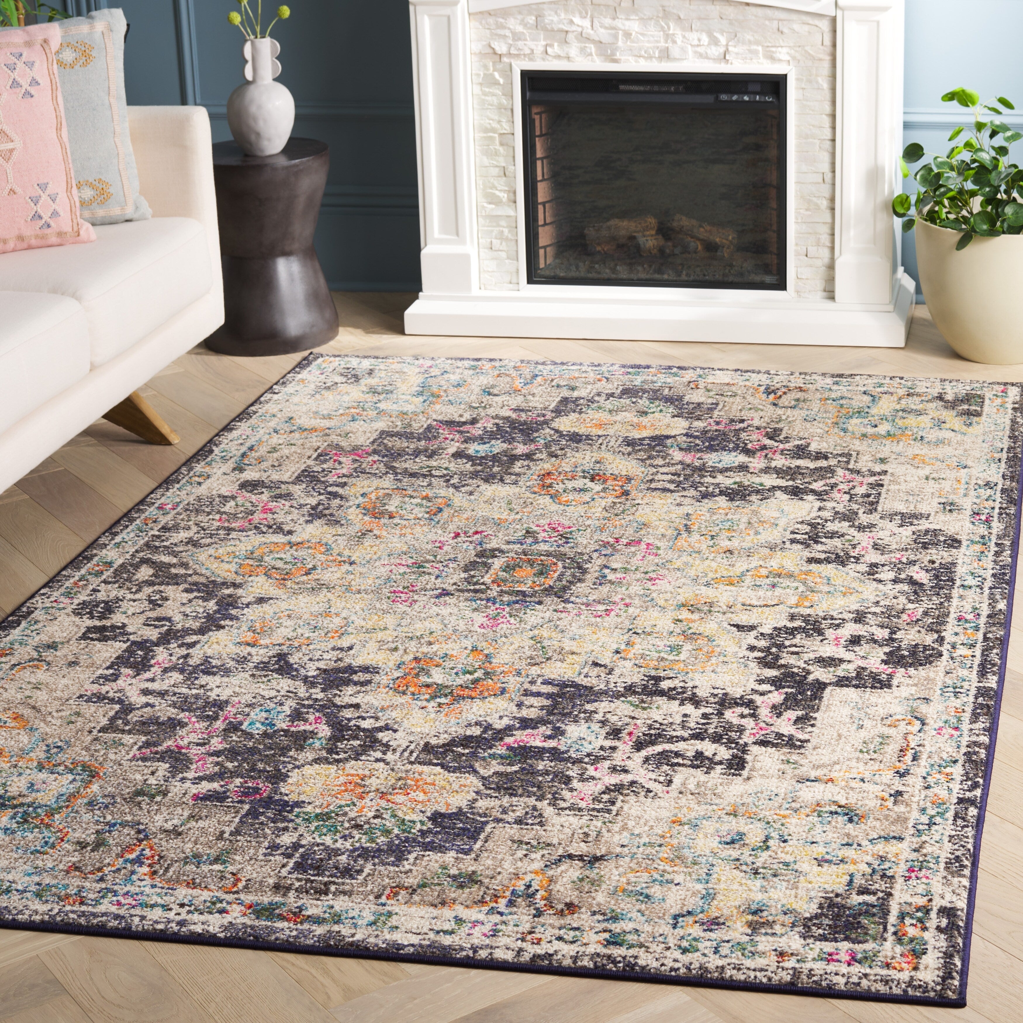 SAFAVIEH Tapis Madison Katelijne Boho médaillon vieilli
