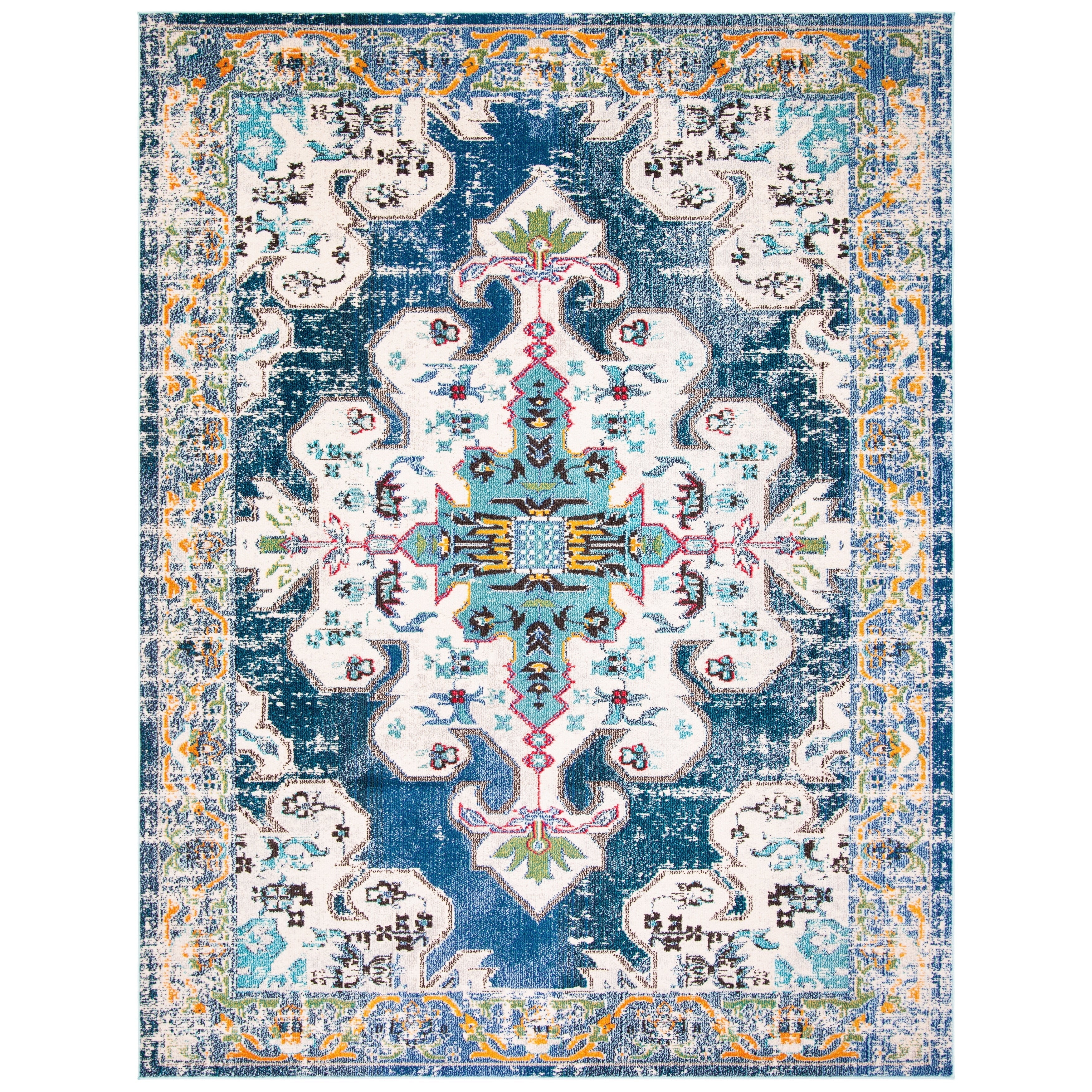 Tapis décoratif SAFAVIEH Madison Marilou Boho Medallion effet vieilli