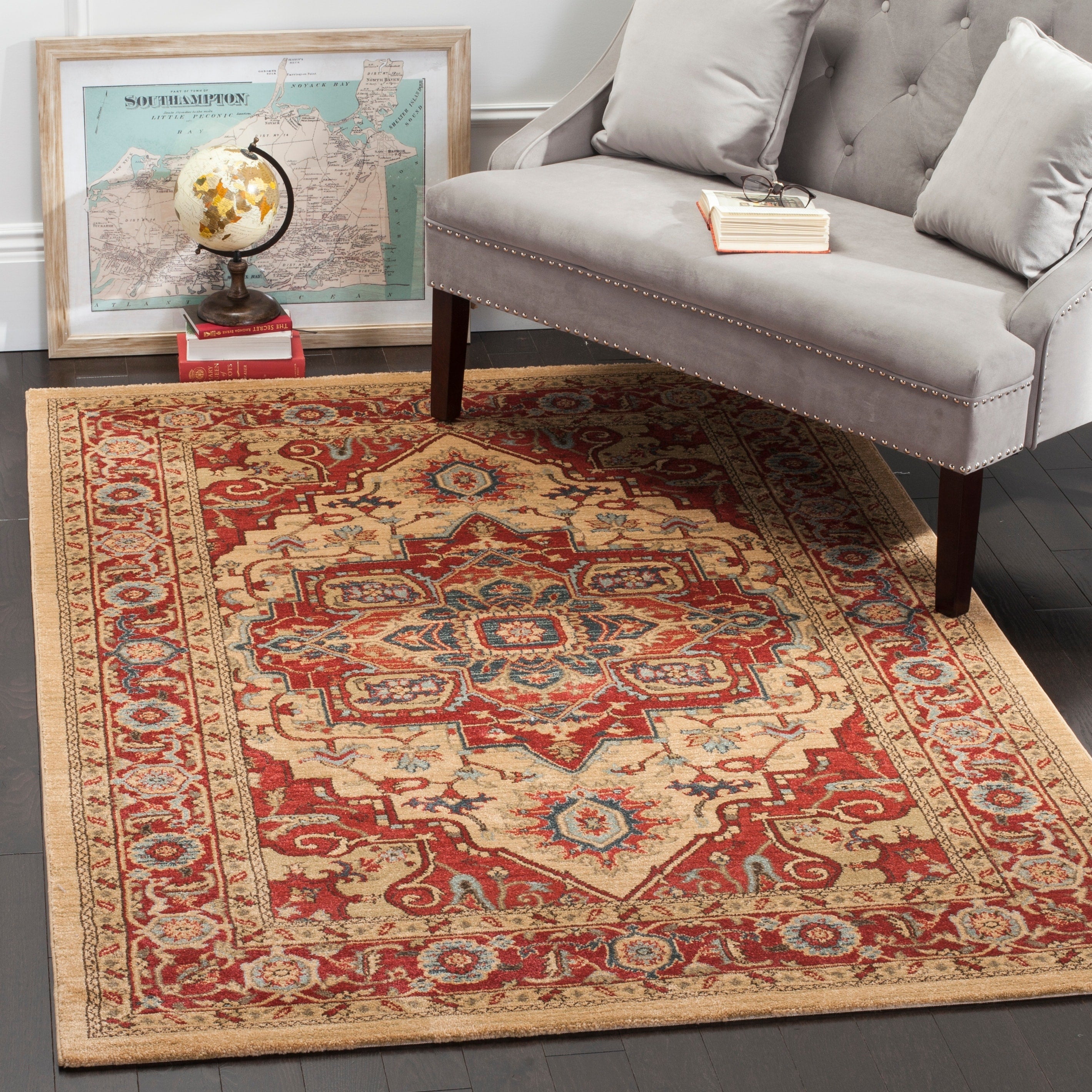 Tapis SAFAVIEH Mahal Beverley Traditional Grandeur Rouge/Naturel