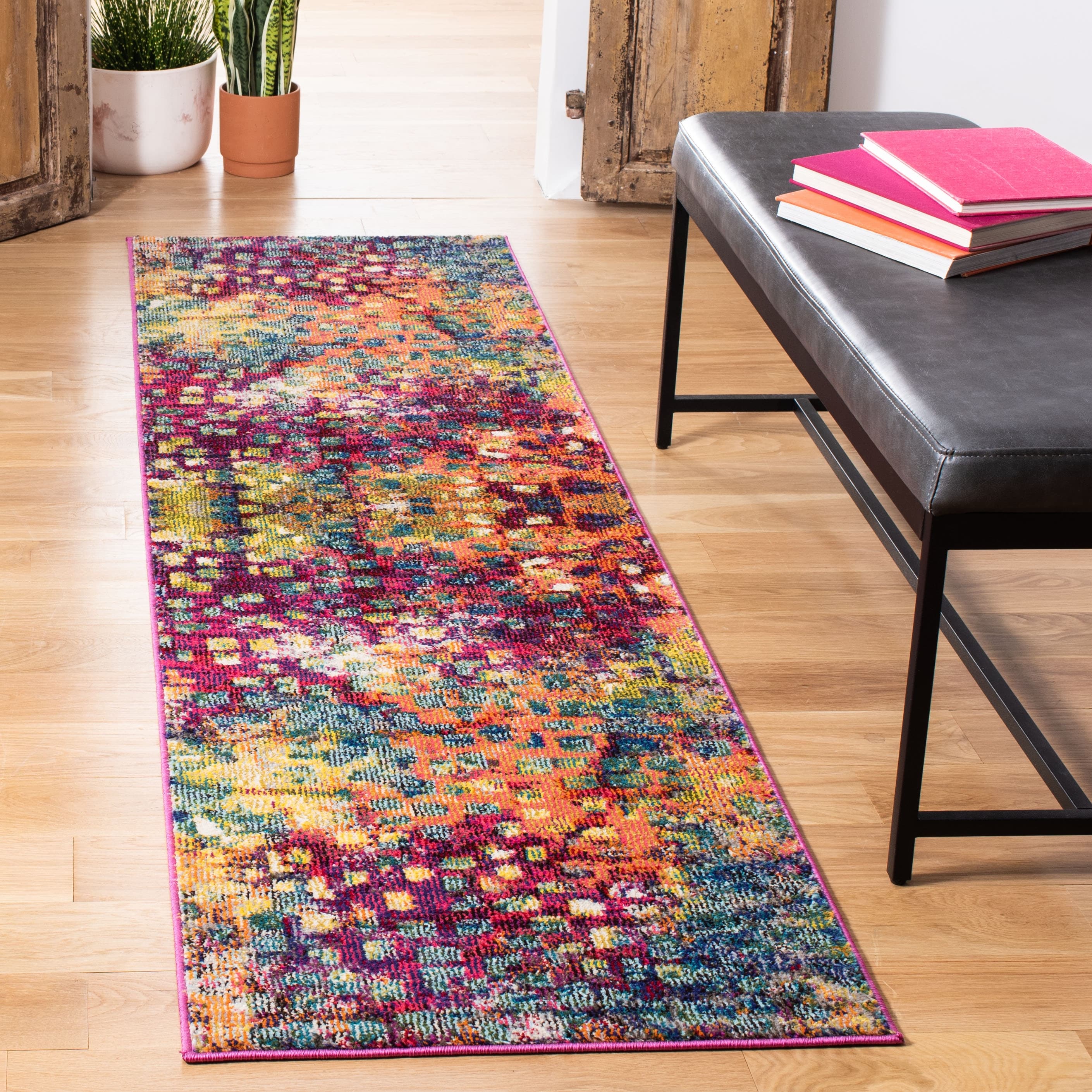Tapis SAFAVIEH Monaco Panna Boho abstrait moderne aquarelle