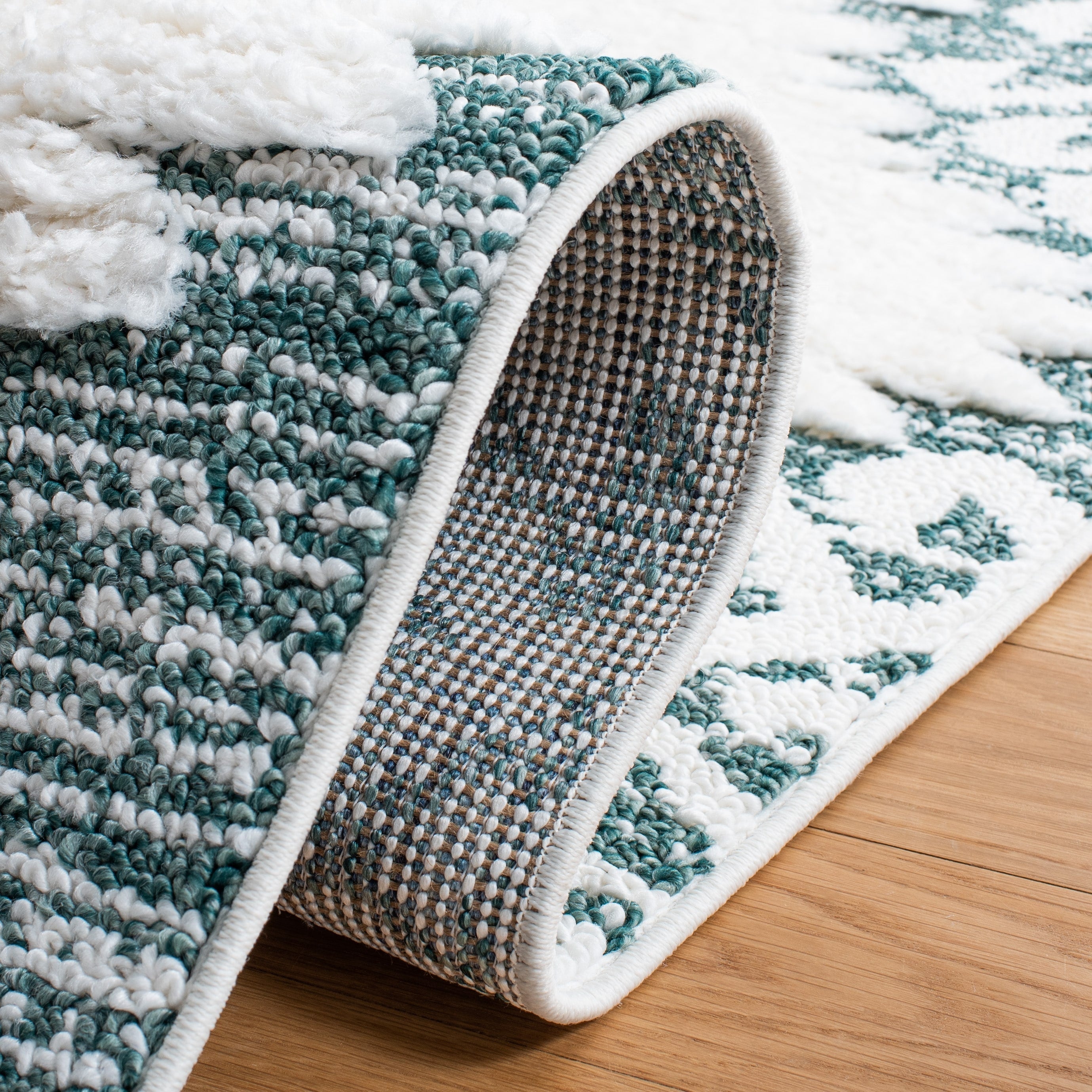 SAFAVIEH Tapis à poils longs marocains à pampilles Berneice Boho Tribal 2 pouces d'épaisseur