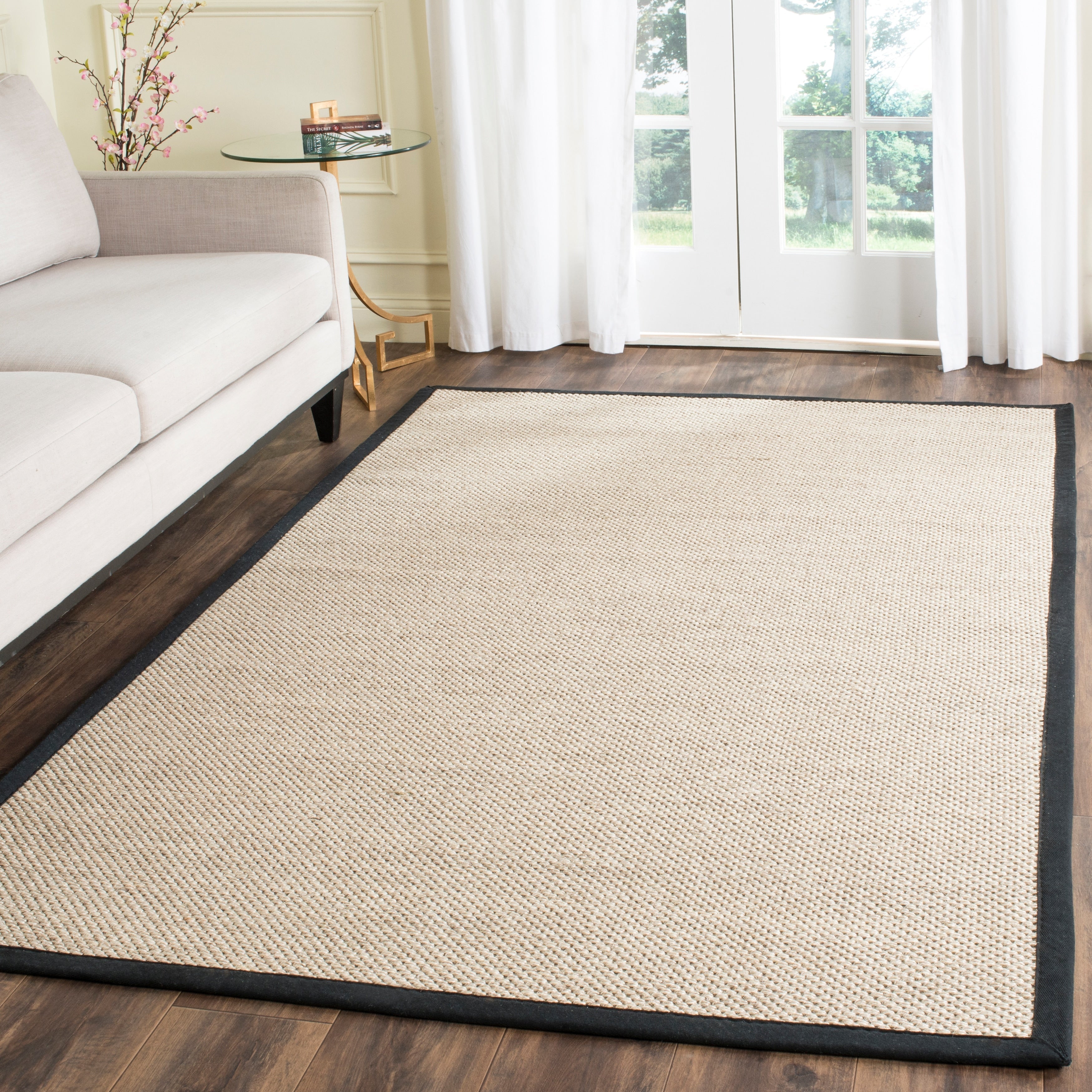 Tapis en sisal à bordure décontractée Lorine en fibre naturelle SAFAVIEH