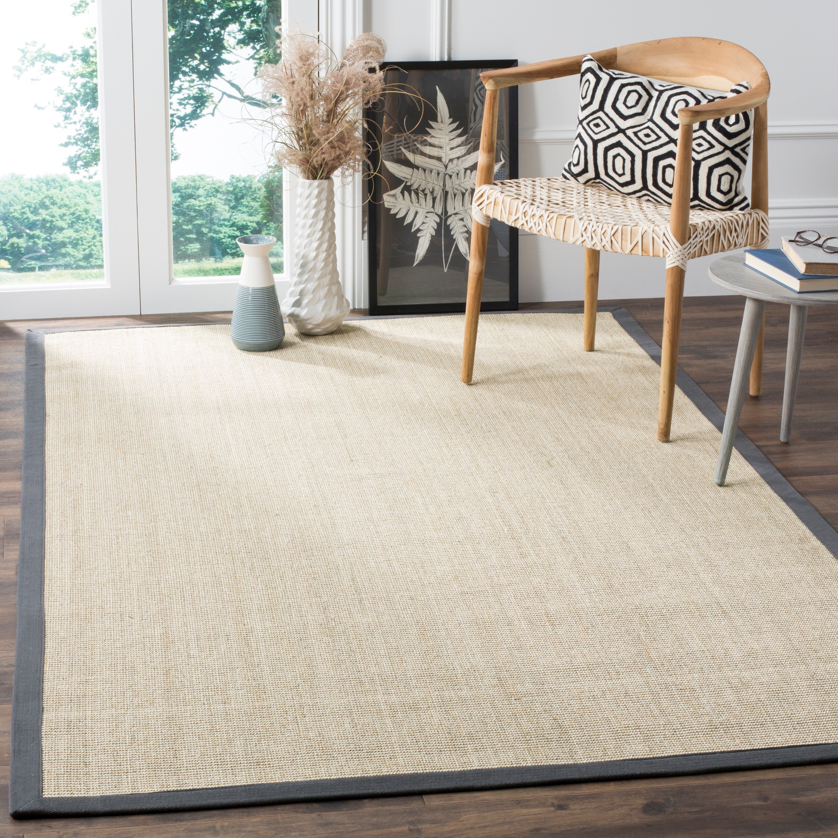 Tapis en sisal à bordure Madelyn en fibre naturelle SAFAVIEH