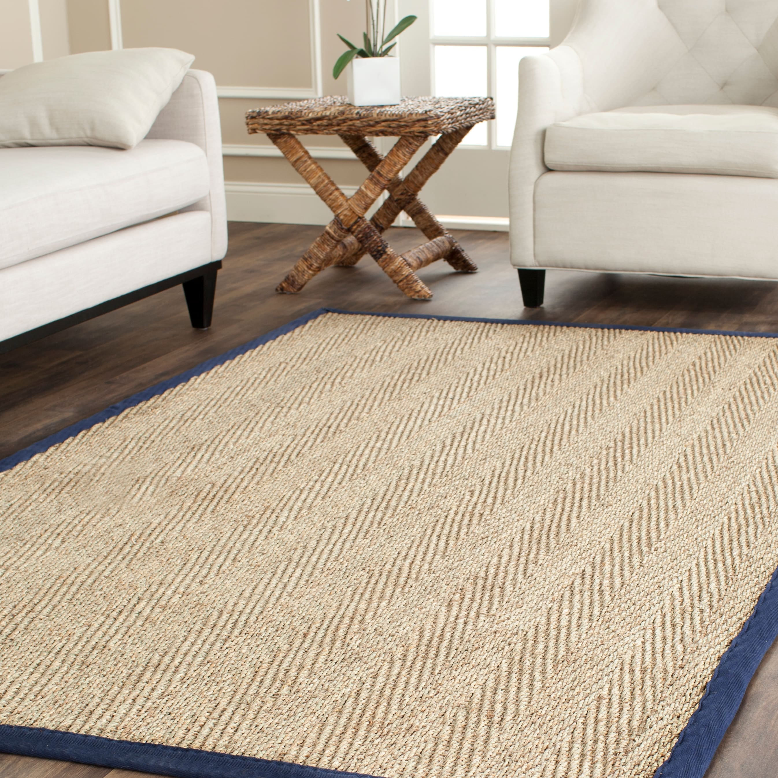 Tapis en jonc de mer à chevrons et à motif Trilby en fibres naturelles SAFAVIEH