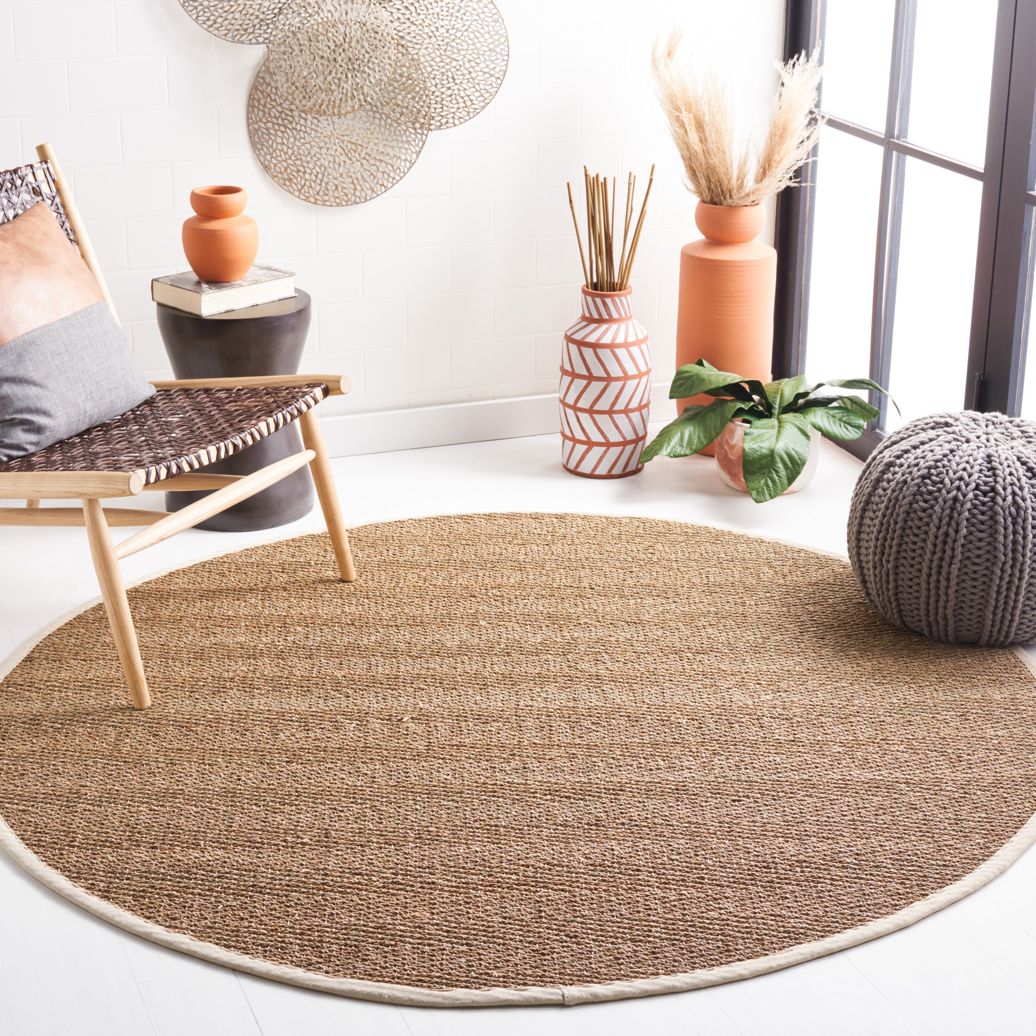 Tapis en jonc de mer à chevrons et à motif Trilby en fibres naturelles SAFAVIEH