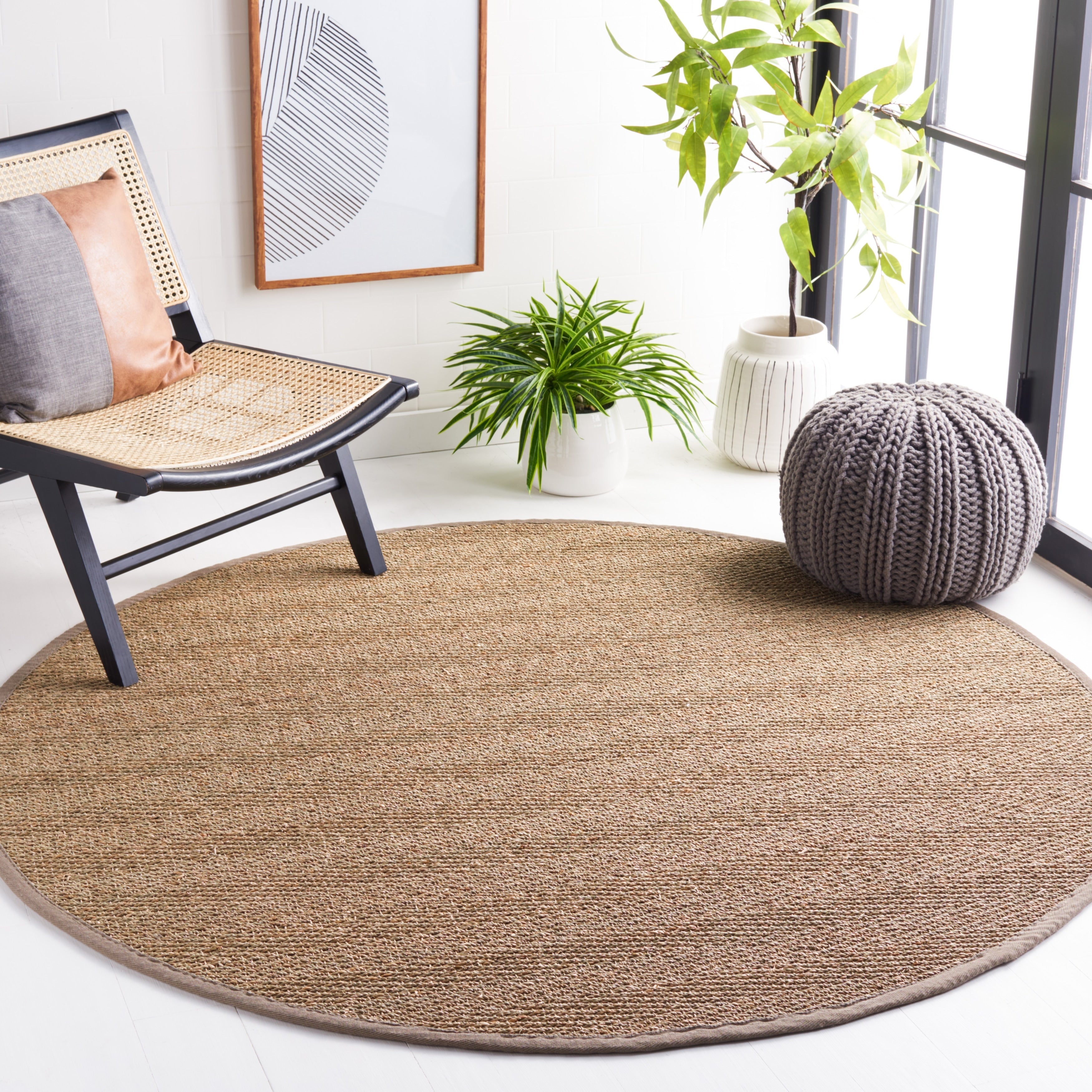 Tapis en jonc de mer à chevrons et à motif Trilby en fibres naturelles SAFAVIEH