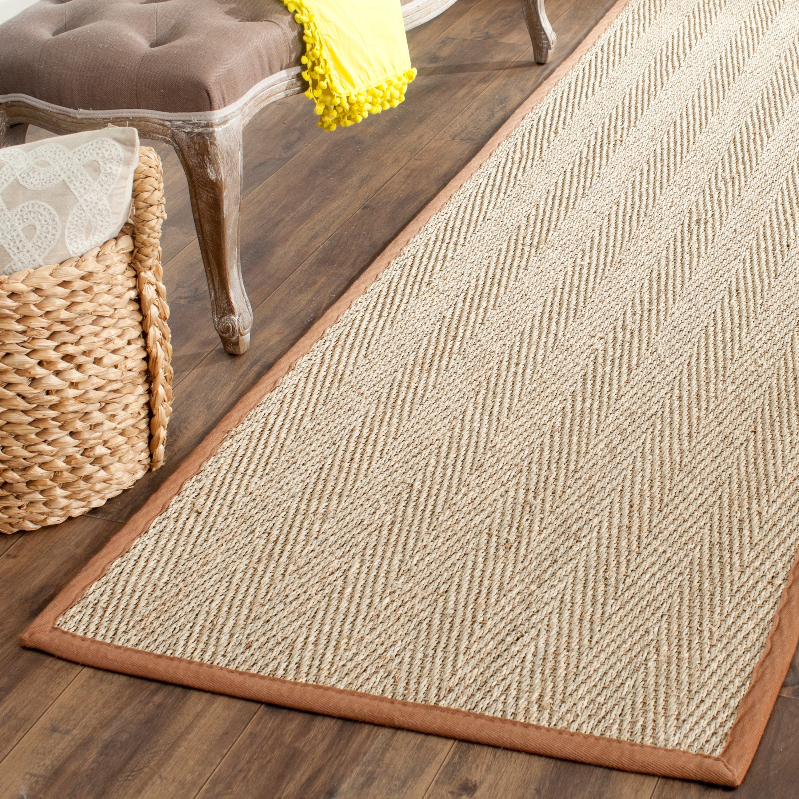 Tapis en jonc de mer à chevrons et à motif Trilby en fibres naturelles SAFAVIEH