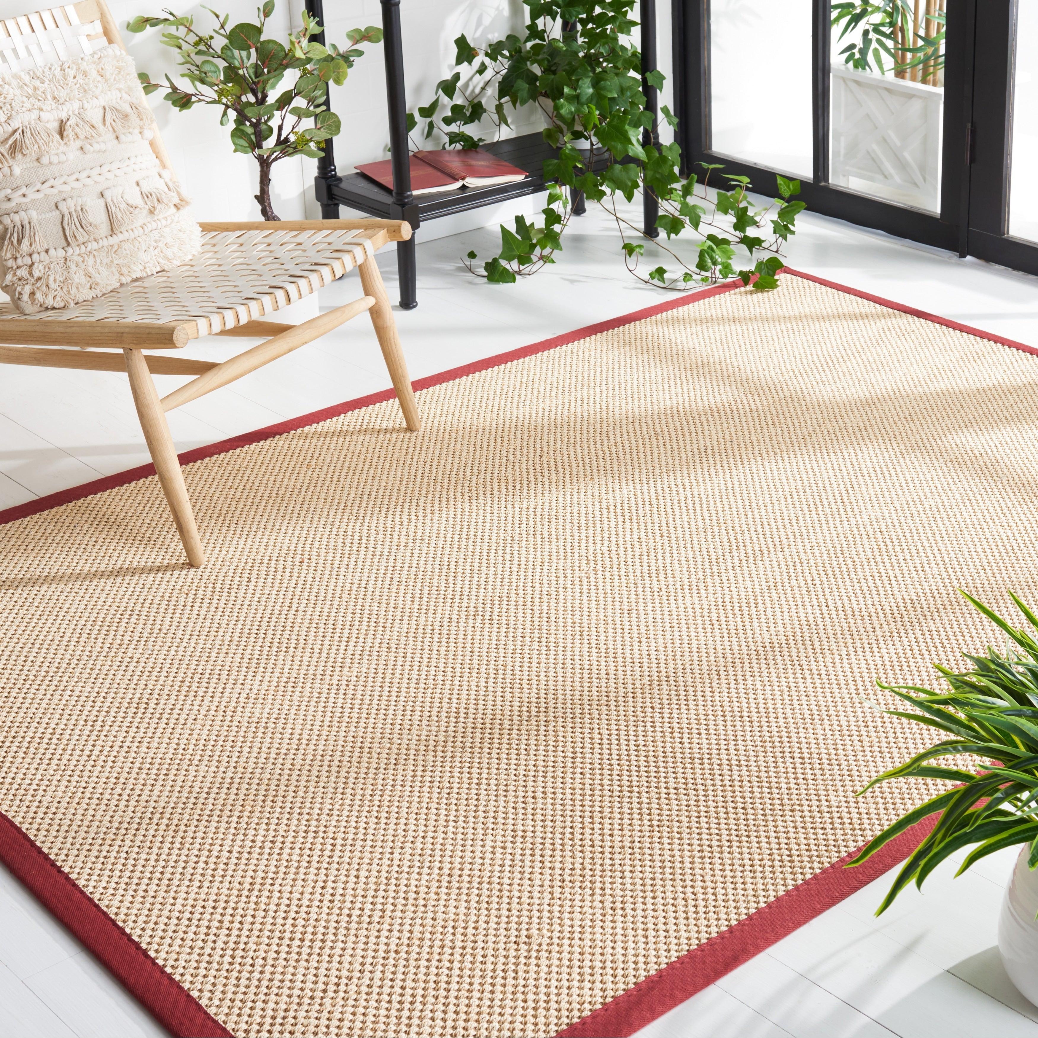 Tapis en sisal à bordure décontractée Venus en fibre naturelle SAFAVIEH