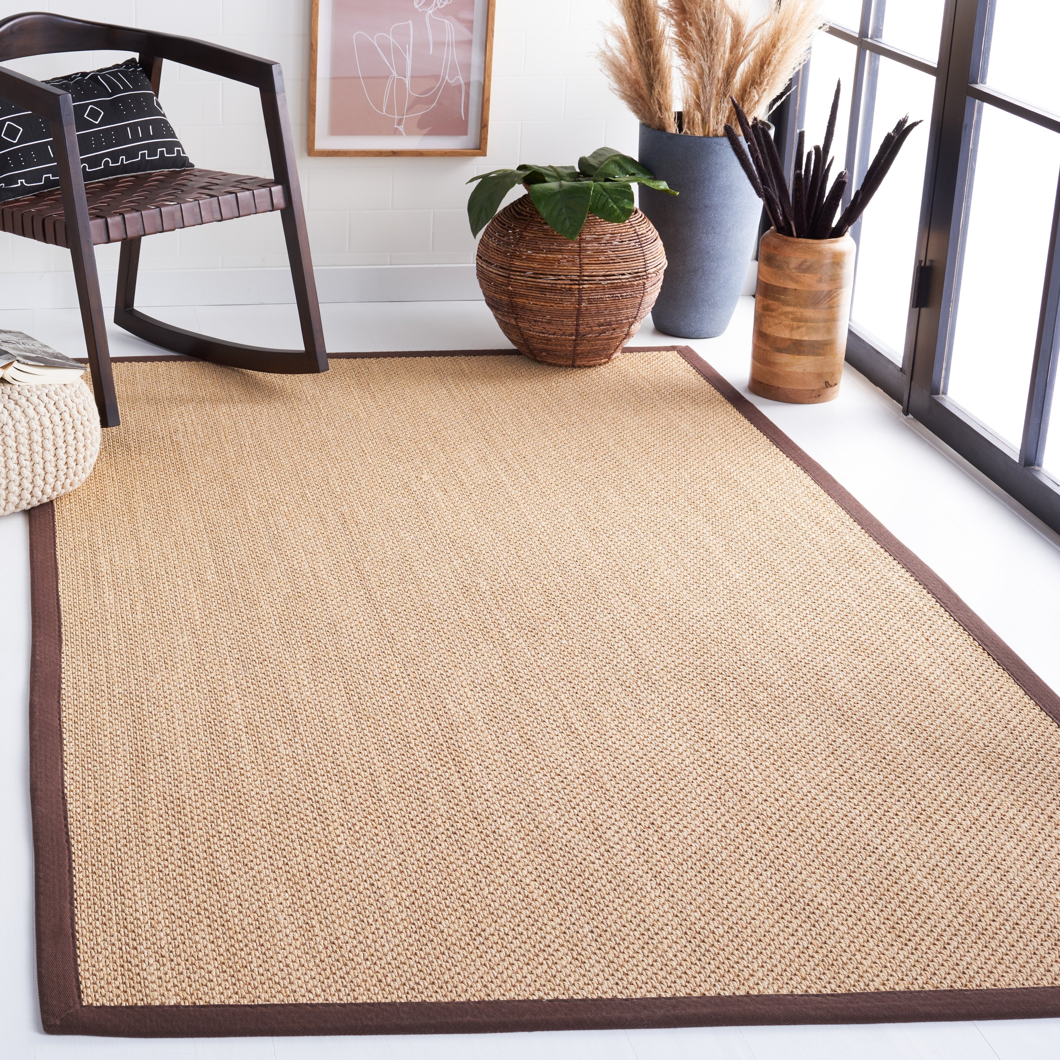 Tapis en sisal à bordure décontractée Venus en fibre naturelle SAFAVIEH