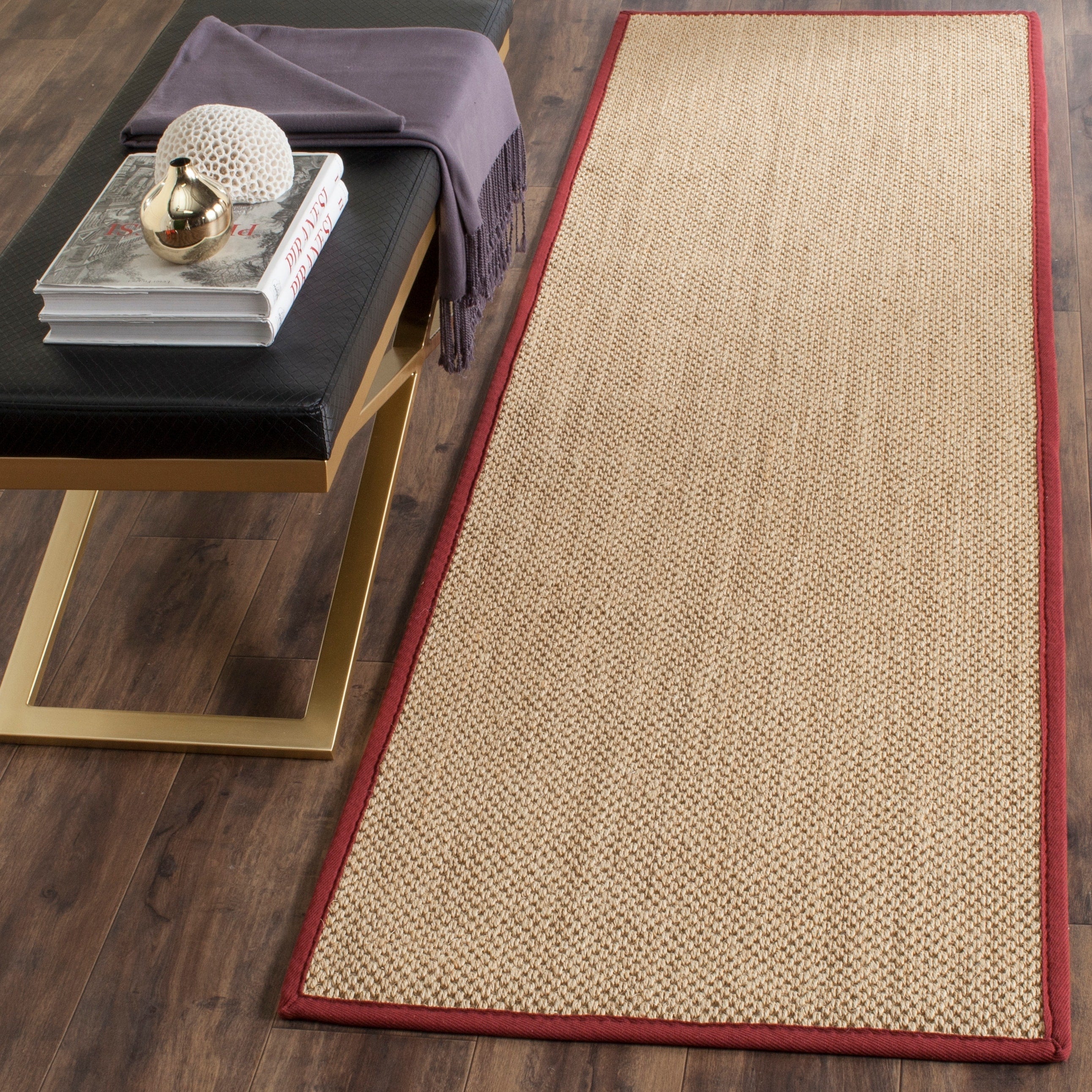 Tapis en sisal à bordure décontractée Venus en fibre naturelle SAFAVIEH