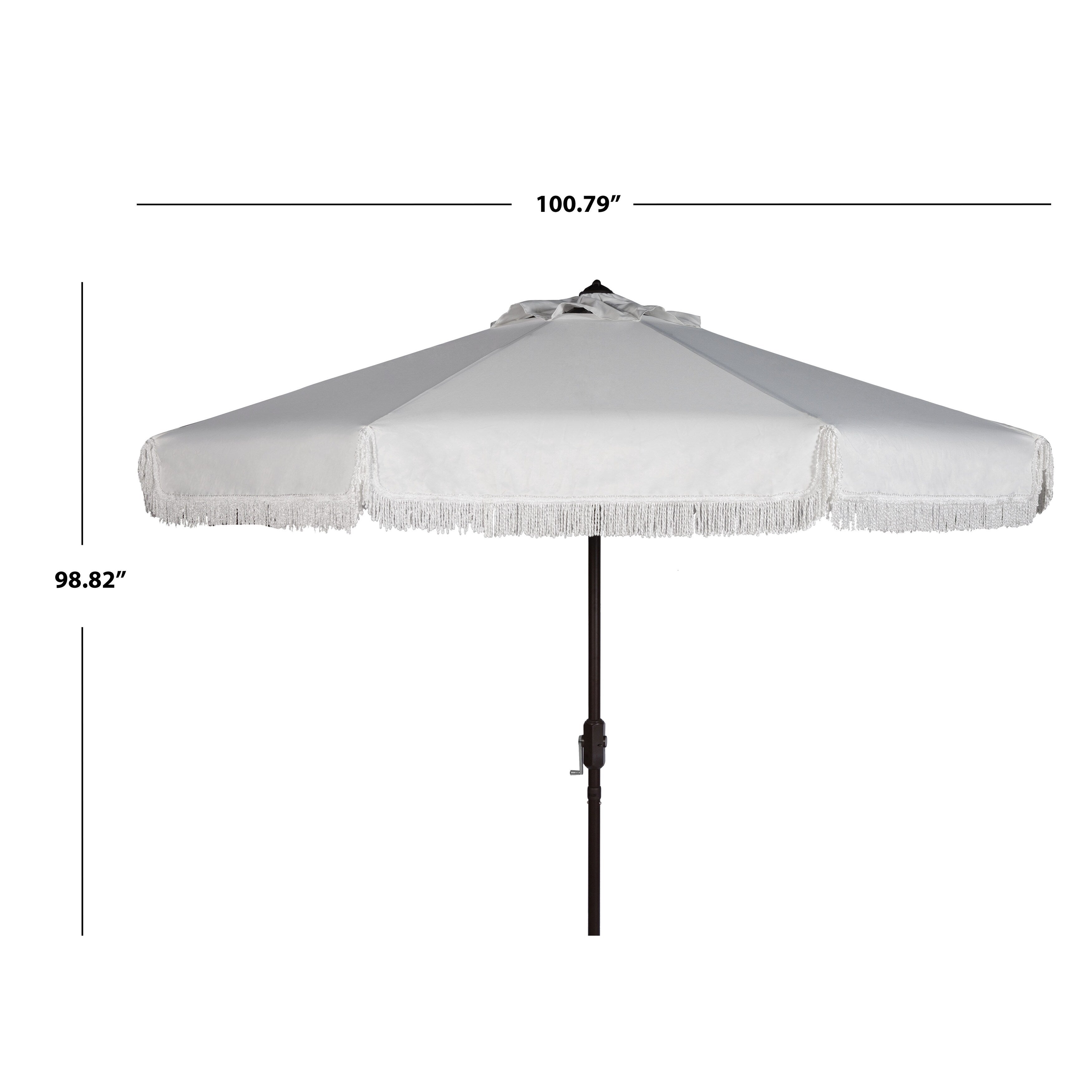 Parasol d'extérieur à manivelle SAFAVIEH Ronette Fringe de 9 pieds