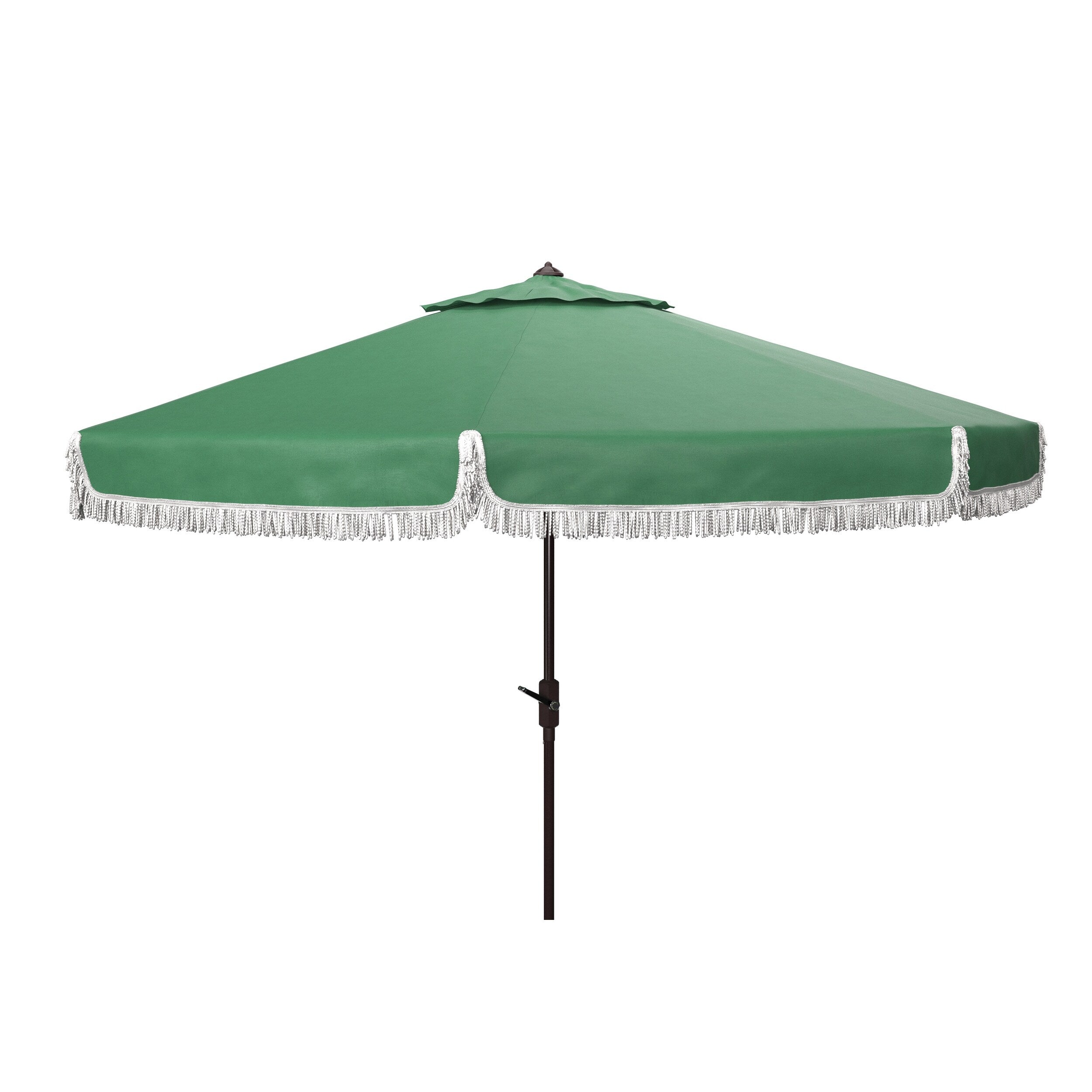 Parasol d'extérieur à manivelle SAFAVIEH Ronette Fringe de 9 pieds