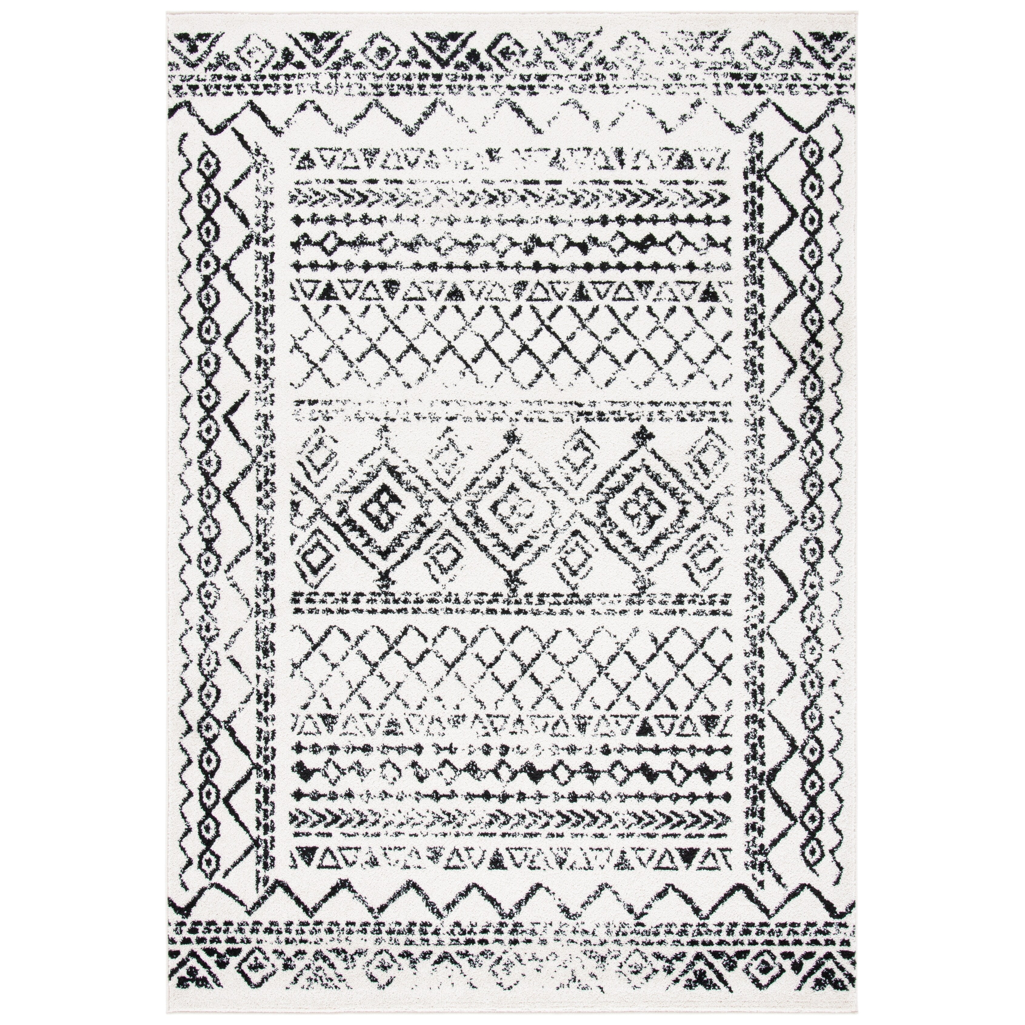 Tapis rustique marocain bohème tribal vieilli SAFAVIEH Tulum Hinnertje