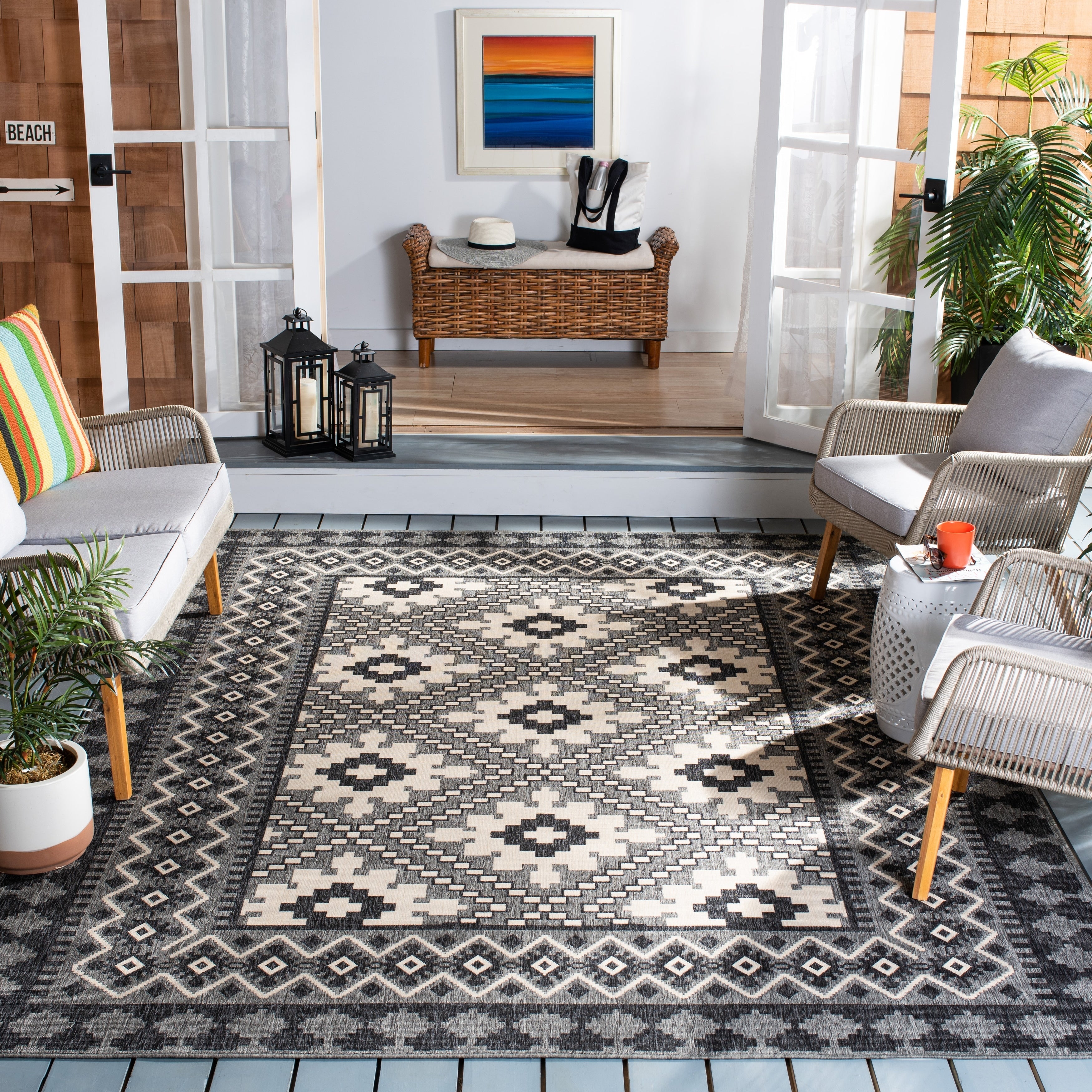 Tapis de jardin imperméable pour intérieur/extérieur SAFAVIEH Veranda Rita