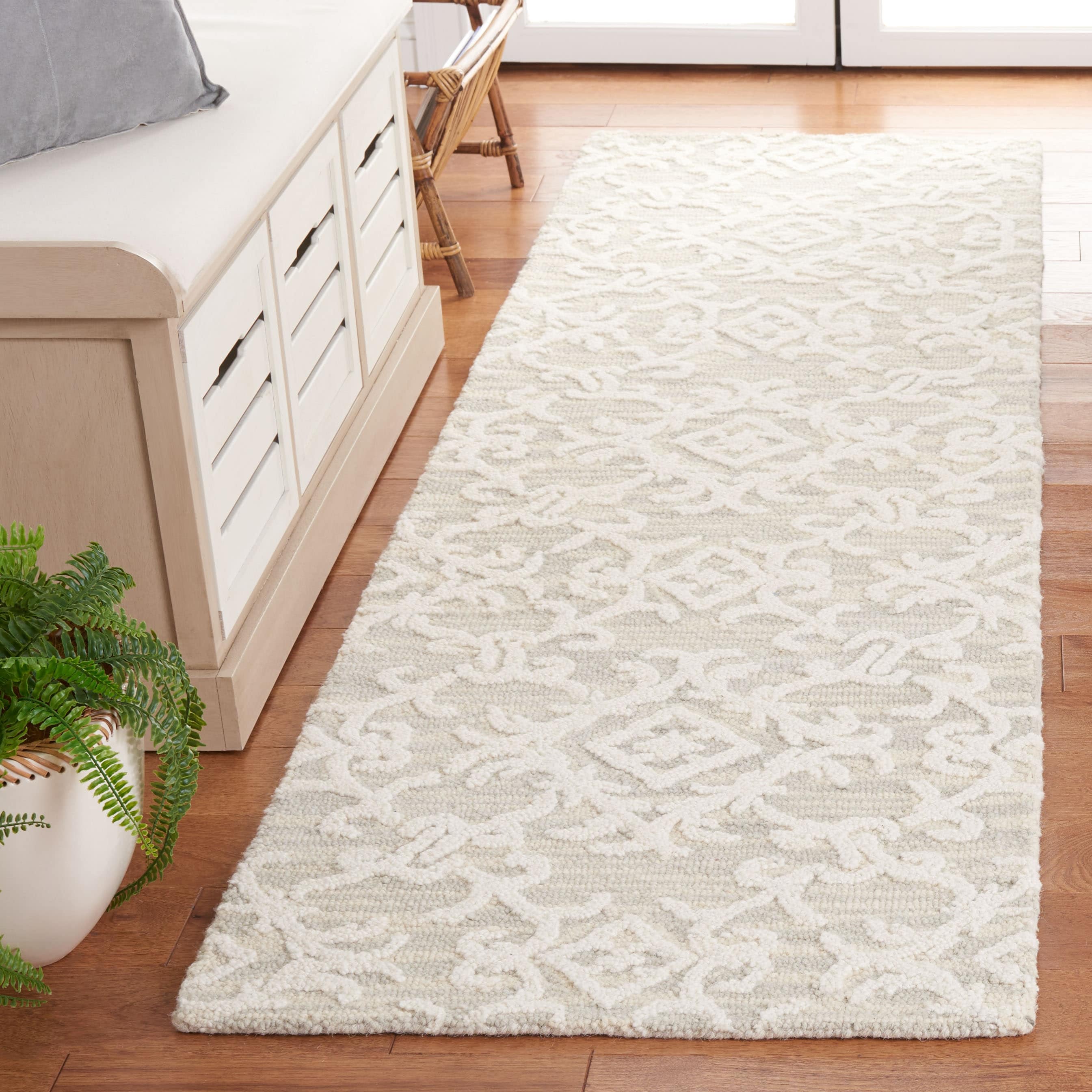SAFAVIEH, Tapis en laine floral moderne Vesela fait main