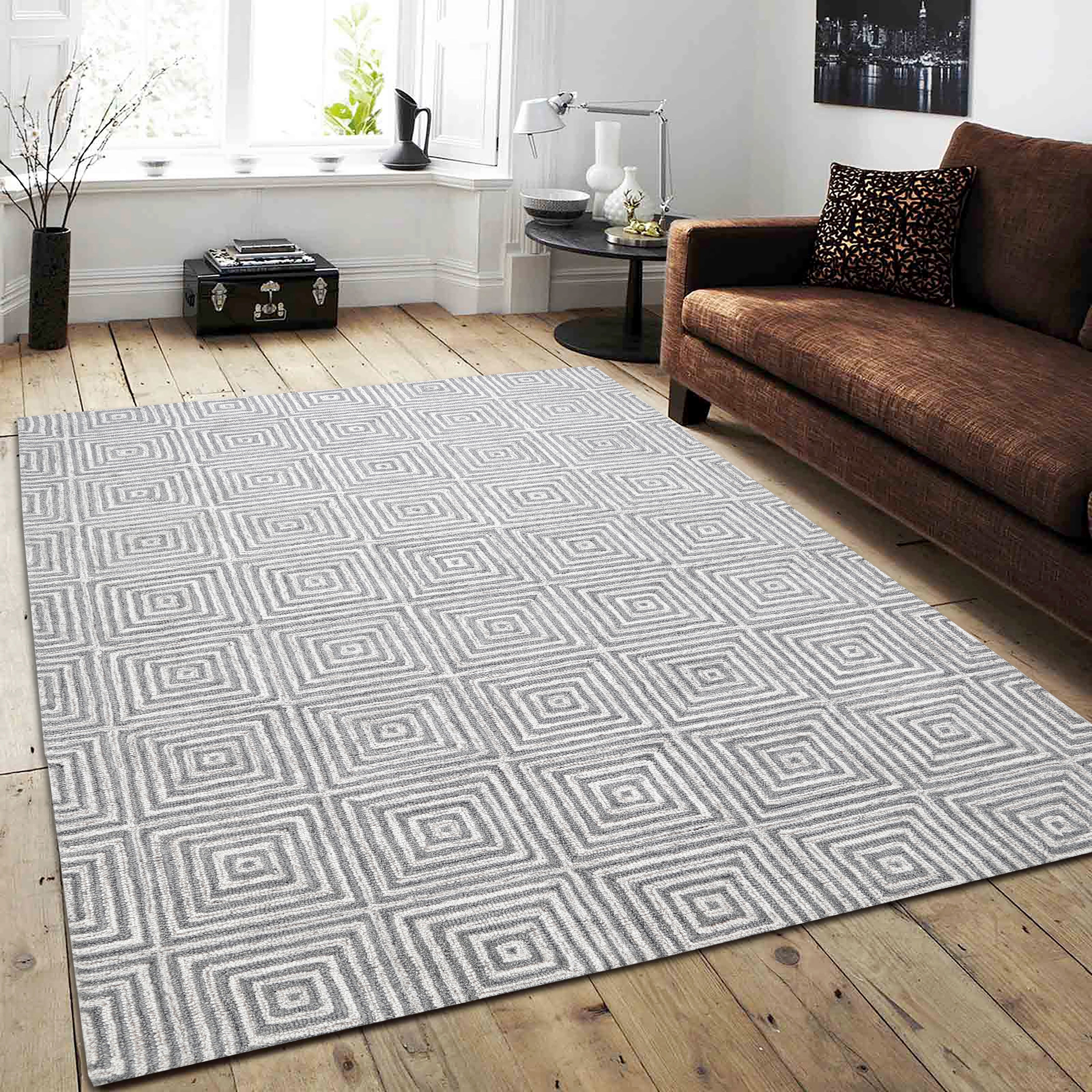 Tapis de luxe en laine abstraite fait main de George Towne Living Sara