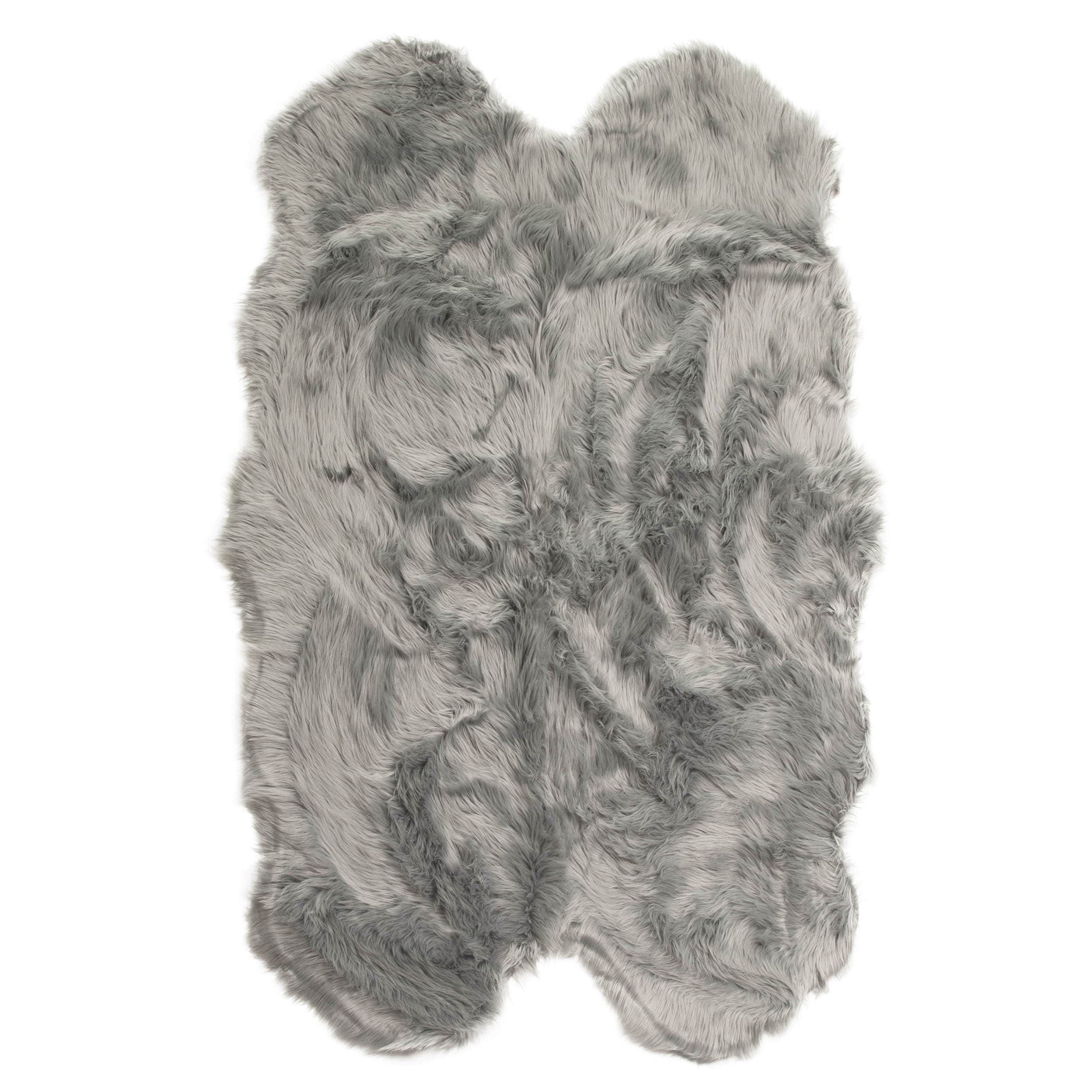 Tapis en fausse fourrure de mouton Silver Orchid Parrott