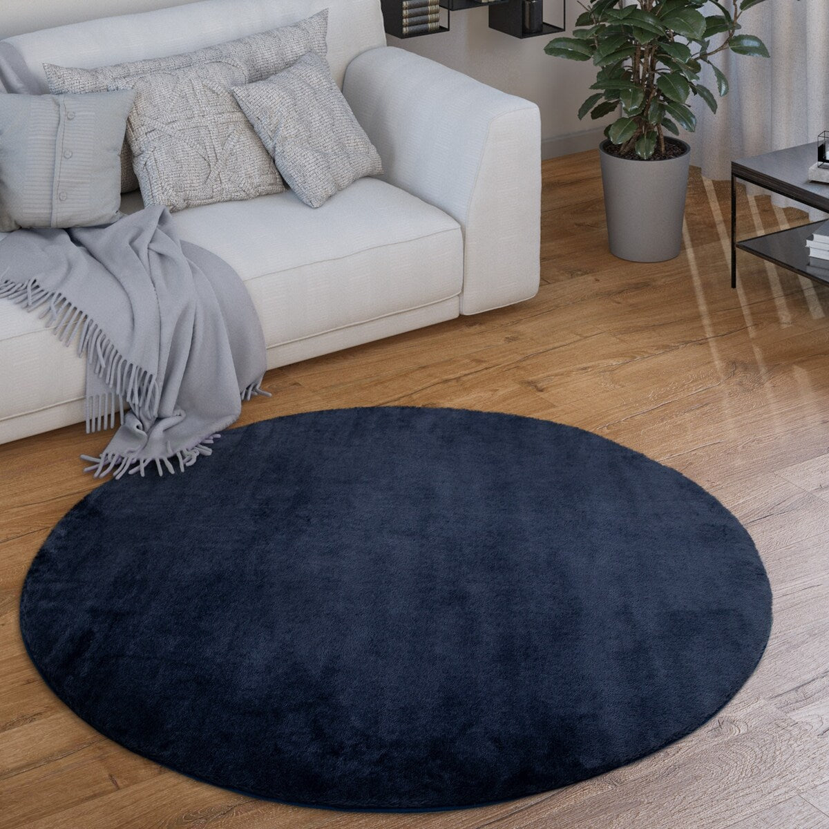 Tapis doux et lavable avec envers antidérapant, couleurs unies