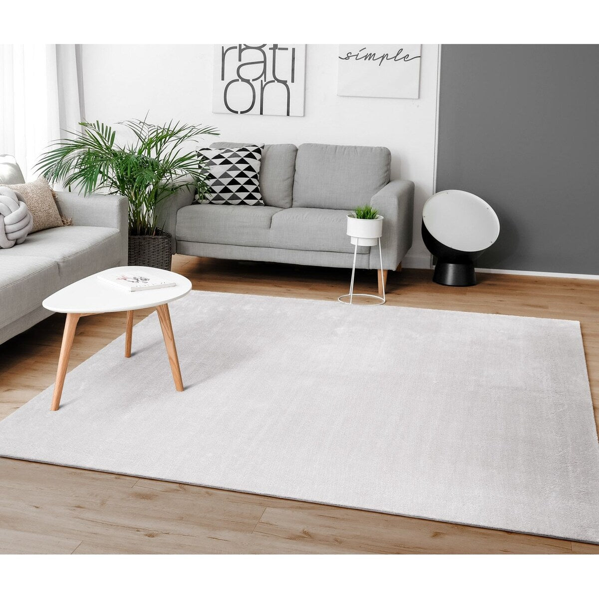 Tapis doux et lavable avec envers antidérapant, couleurs unies