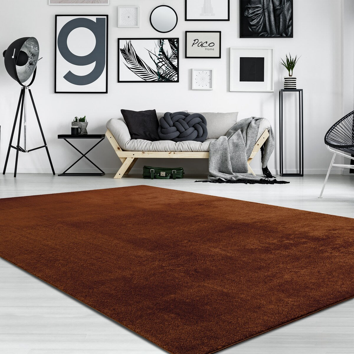 Tapis doux et lavable avec envers antidérapant, couleurs unies