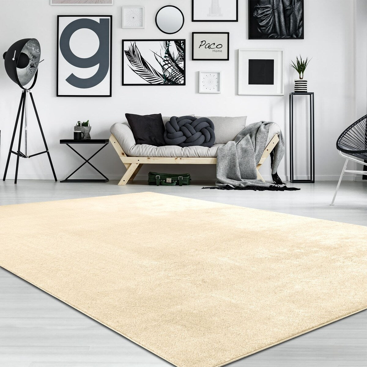 Tapis doux et lavable avec envers antidérapant, couleurs unies
