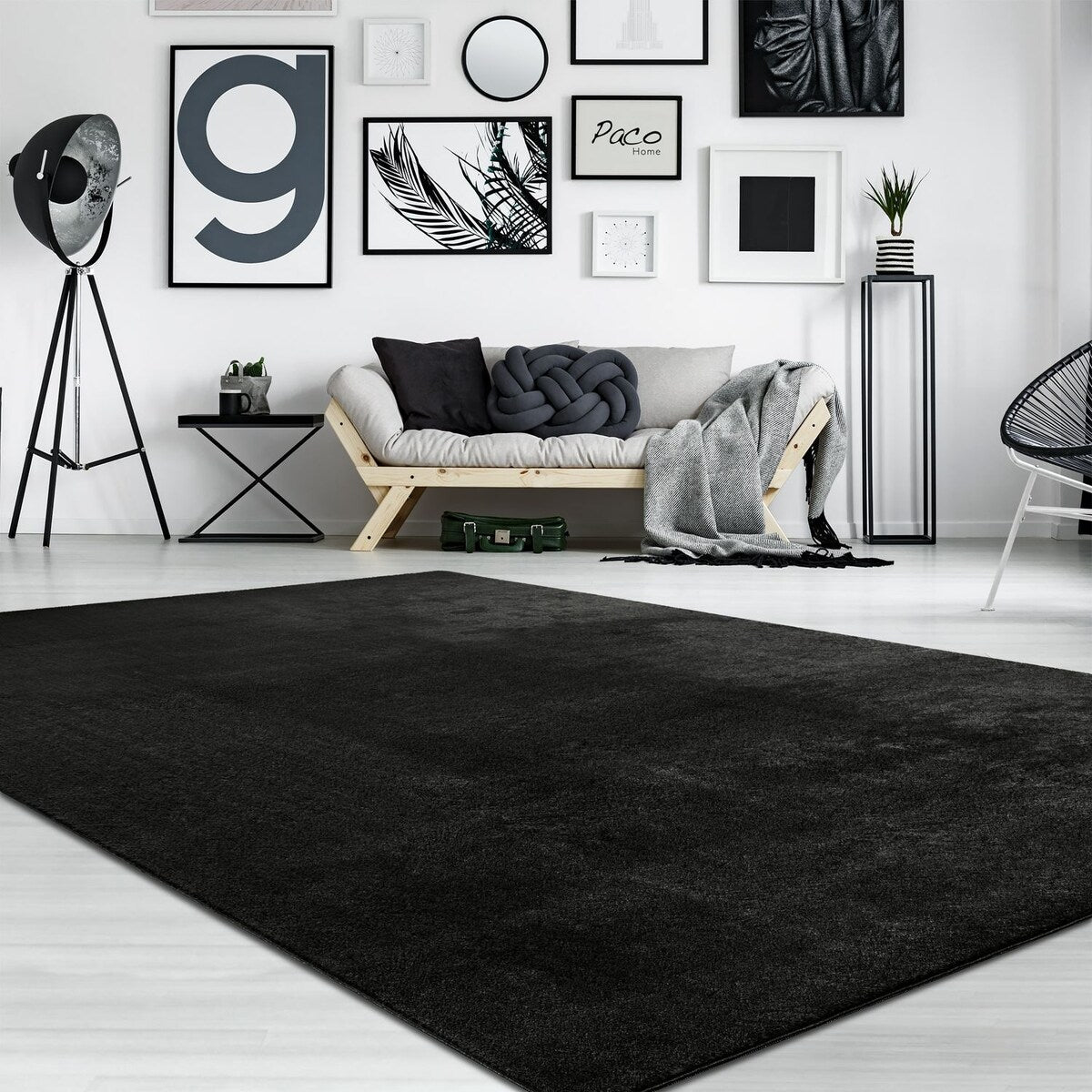 Tapis doux et lavable avec envers antidérapant, couleurs unies