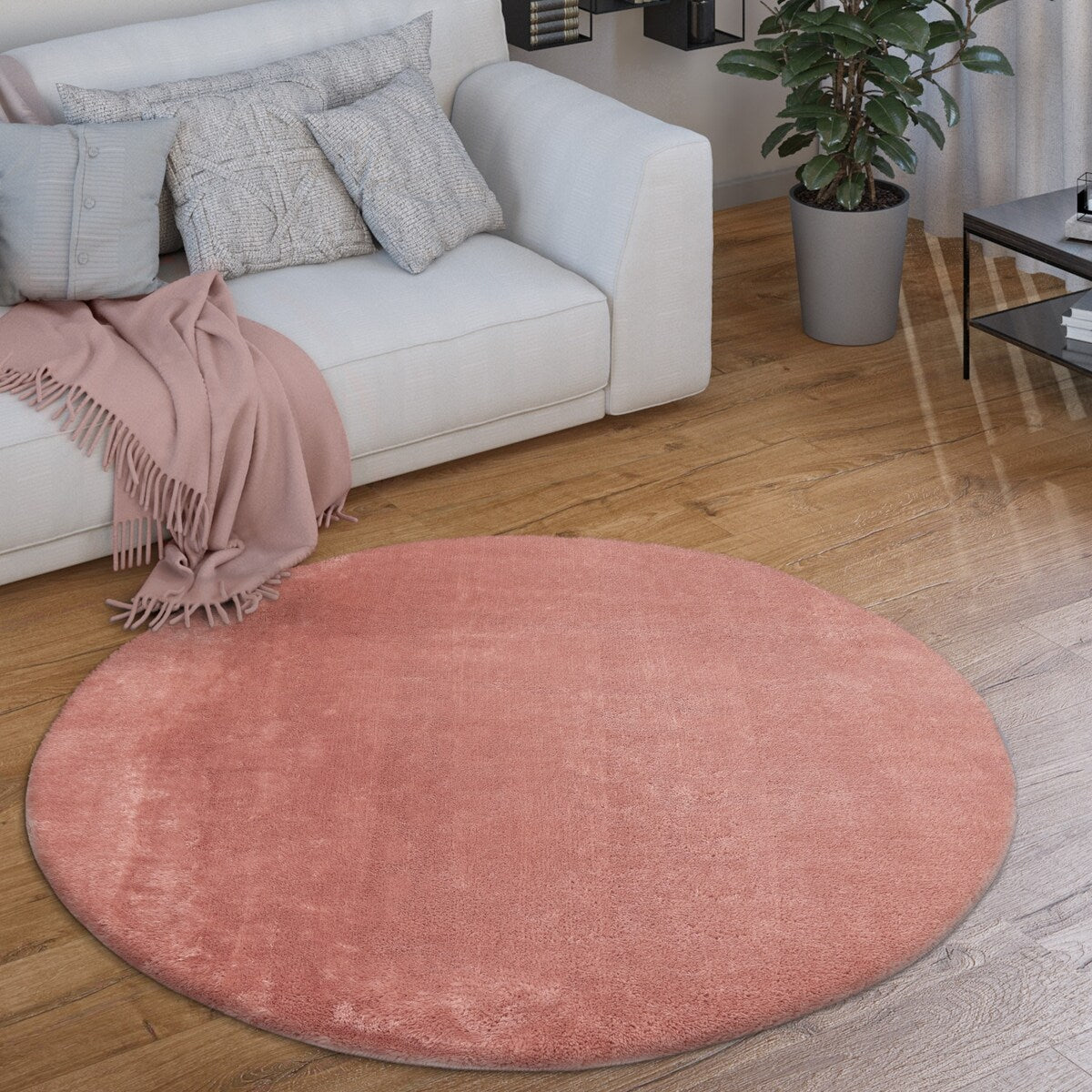 Tapis doux et lavable avec envers antidérapant, couleurs unies