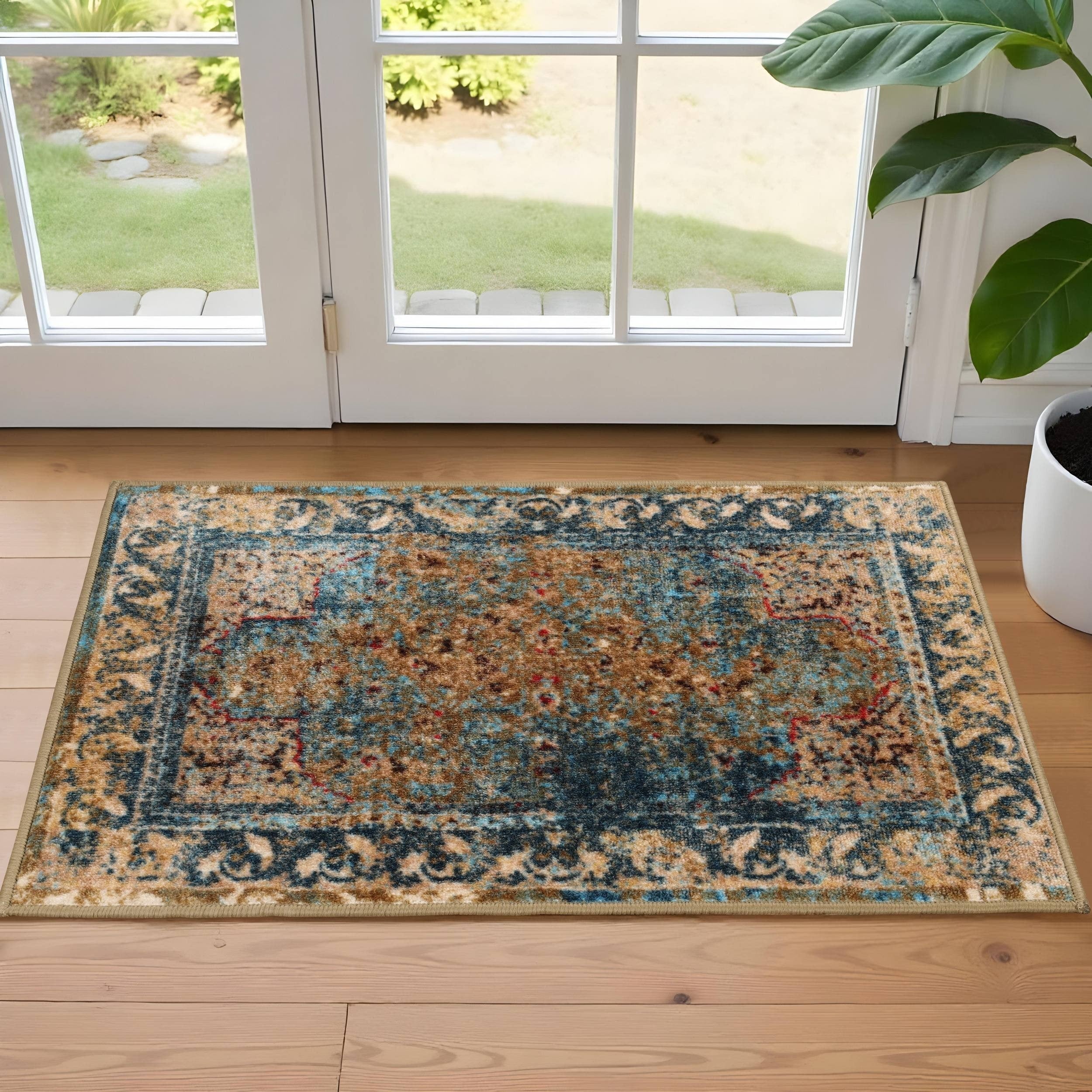Tapis d'intérieur antidérapant imprimé Daelyn de qualité supérieure