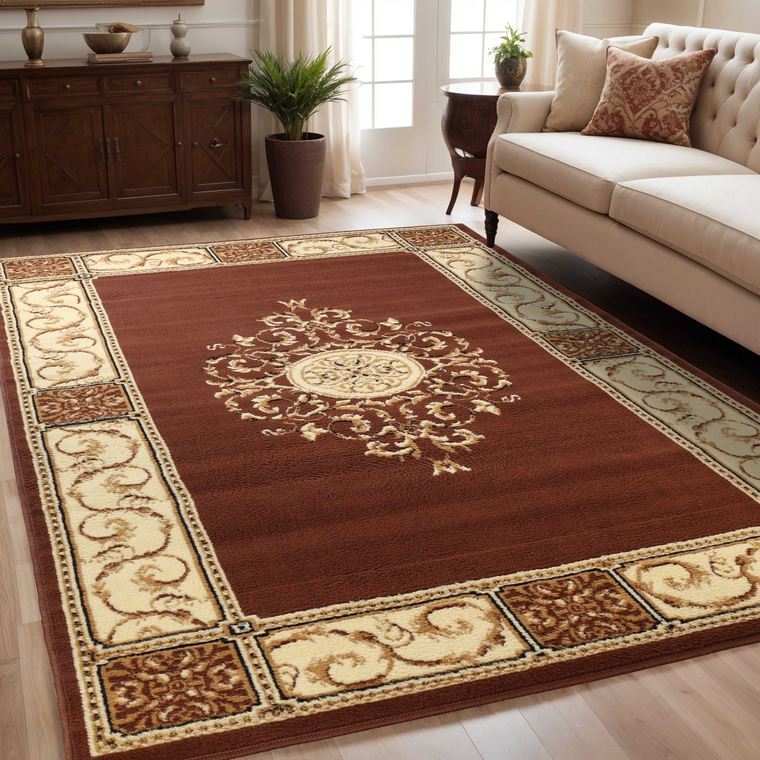 Grand tapis d'intérieur traditionnel de qualité supérieure