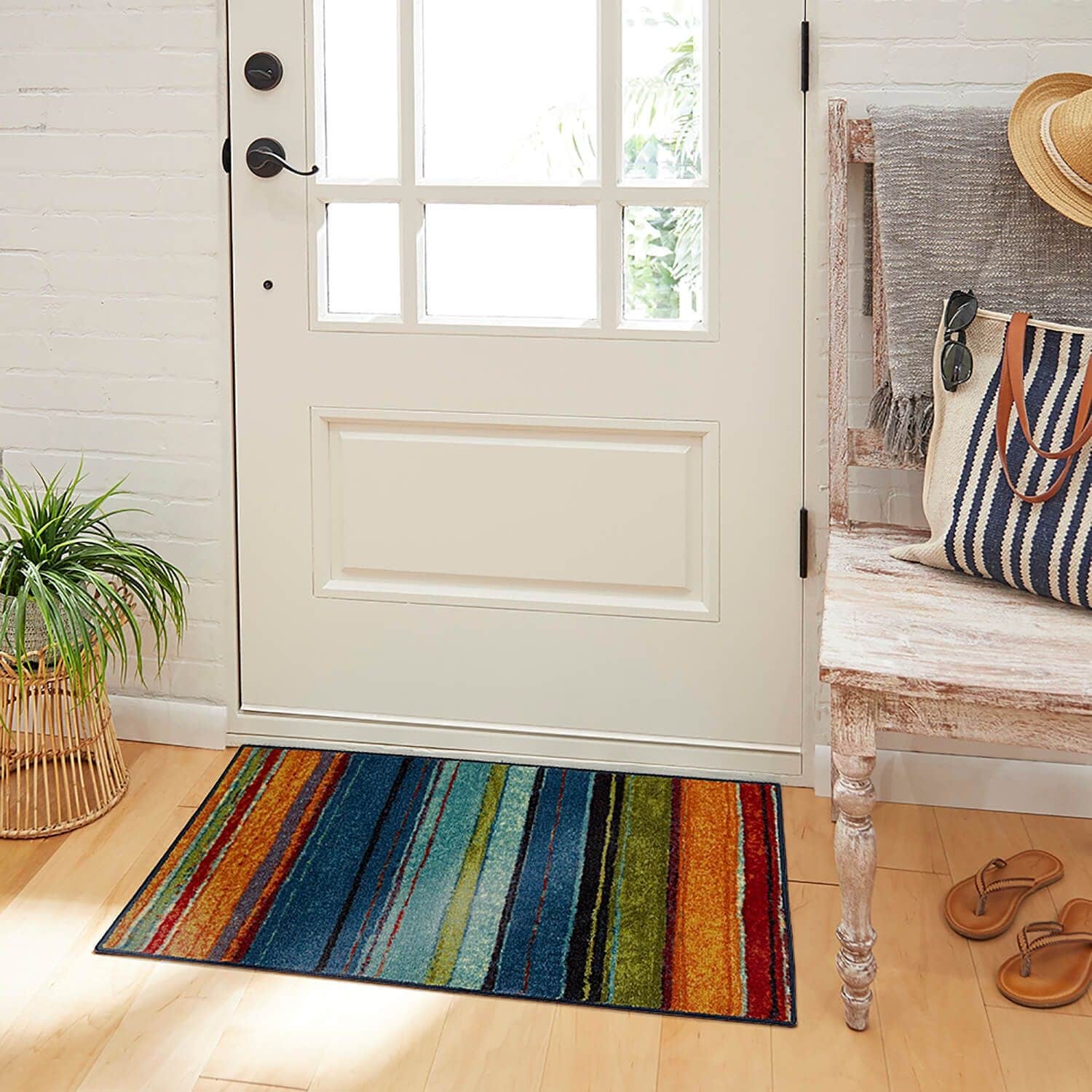 Tapis bohème rayé multicolore Sultan Nomad Curated