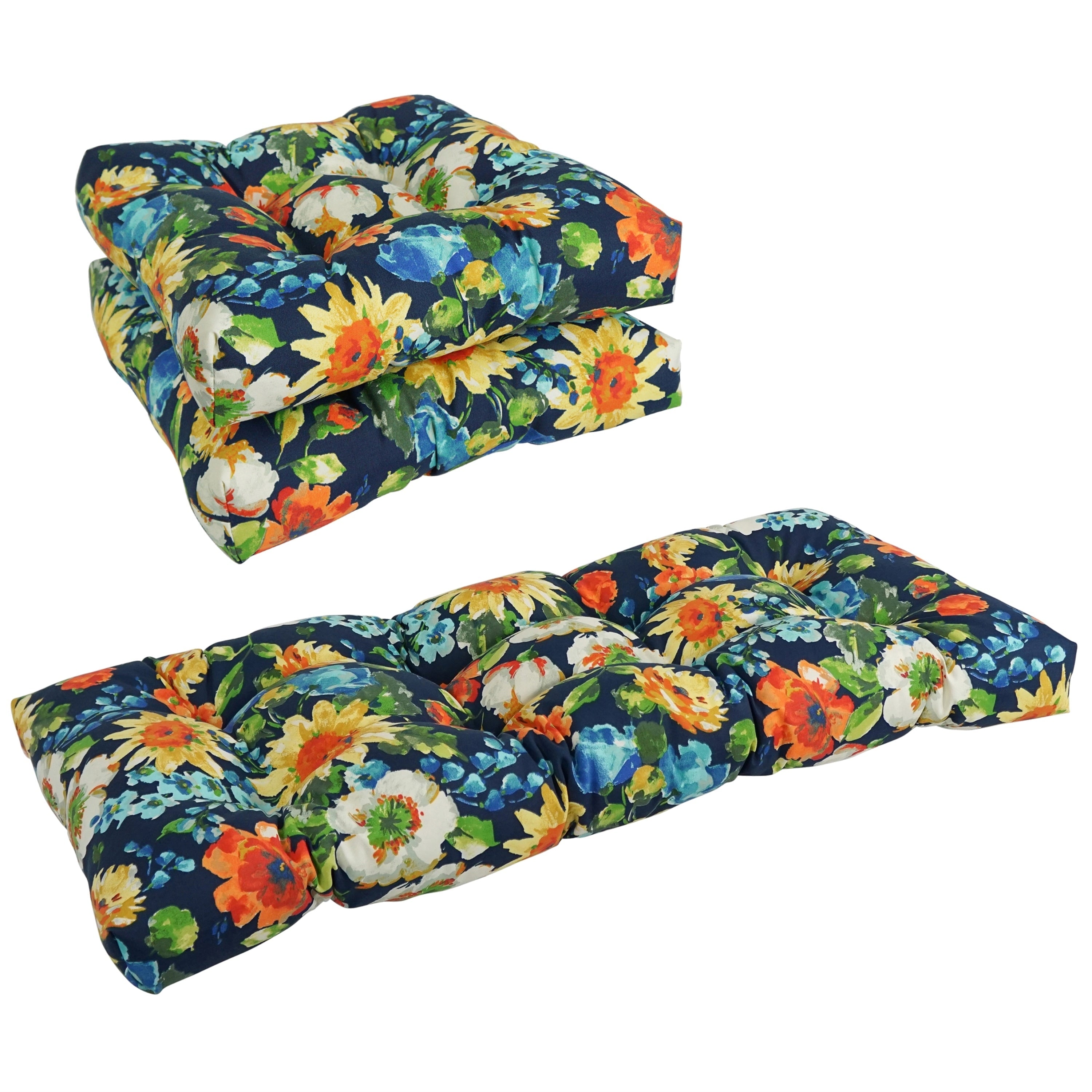Ensemble de 3 coussins de canapé capitonnés pour intérieur/extérieur - 19 x 19/19 x 42