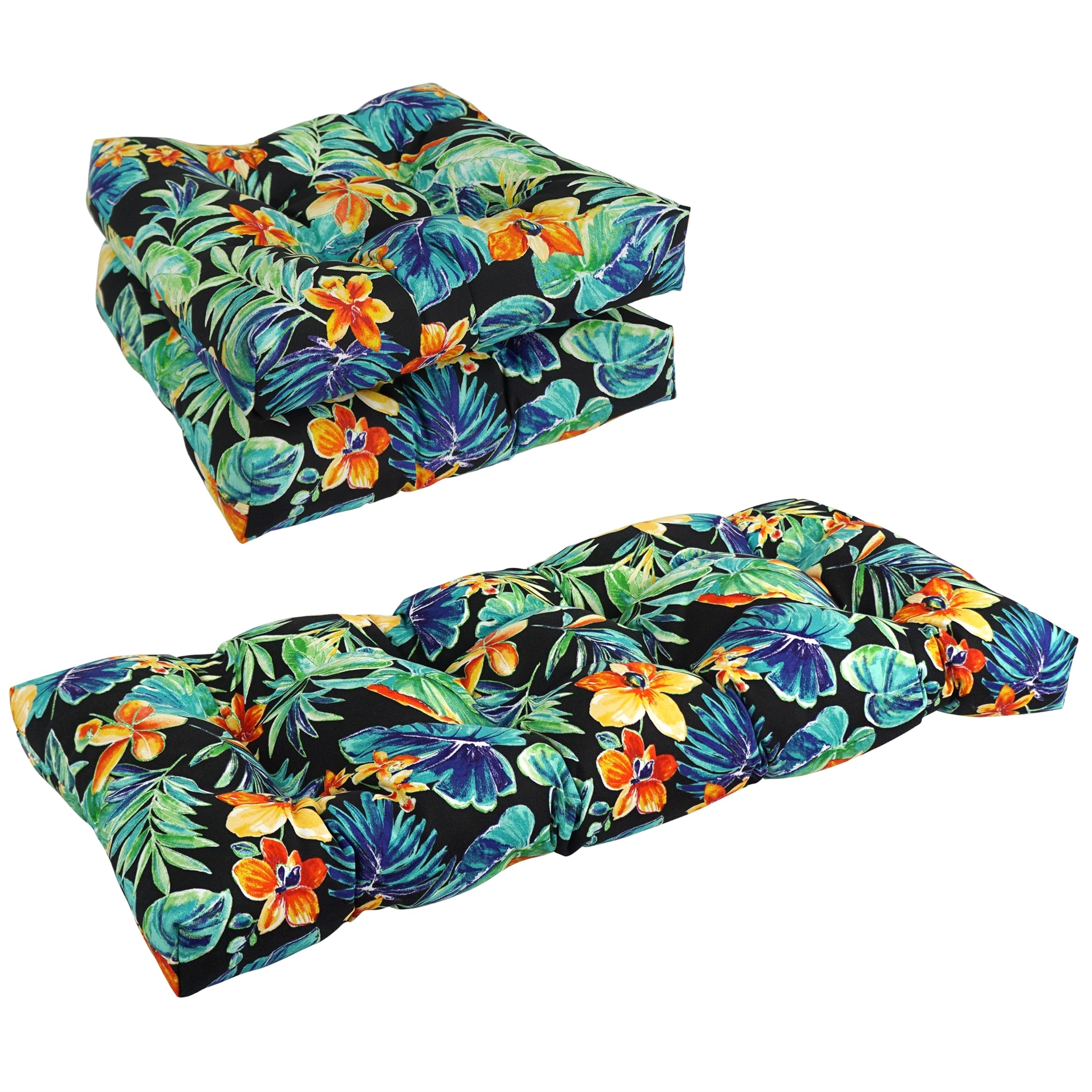 Ensemble de 3 coussins de canapé capitonnés pour intérieur/extérieur - 19 x 19/19 x 42