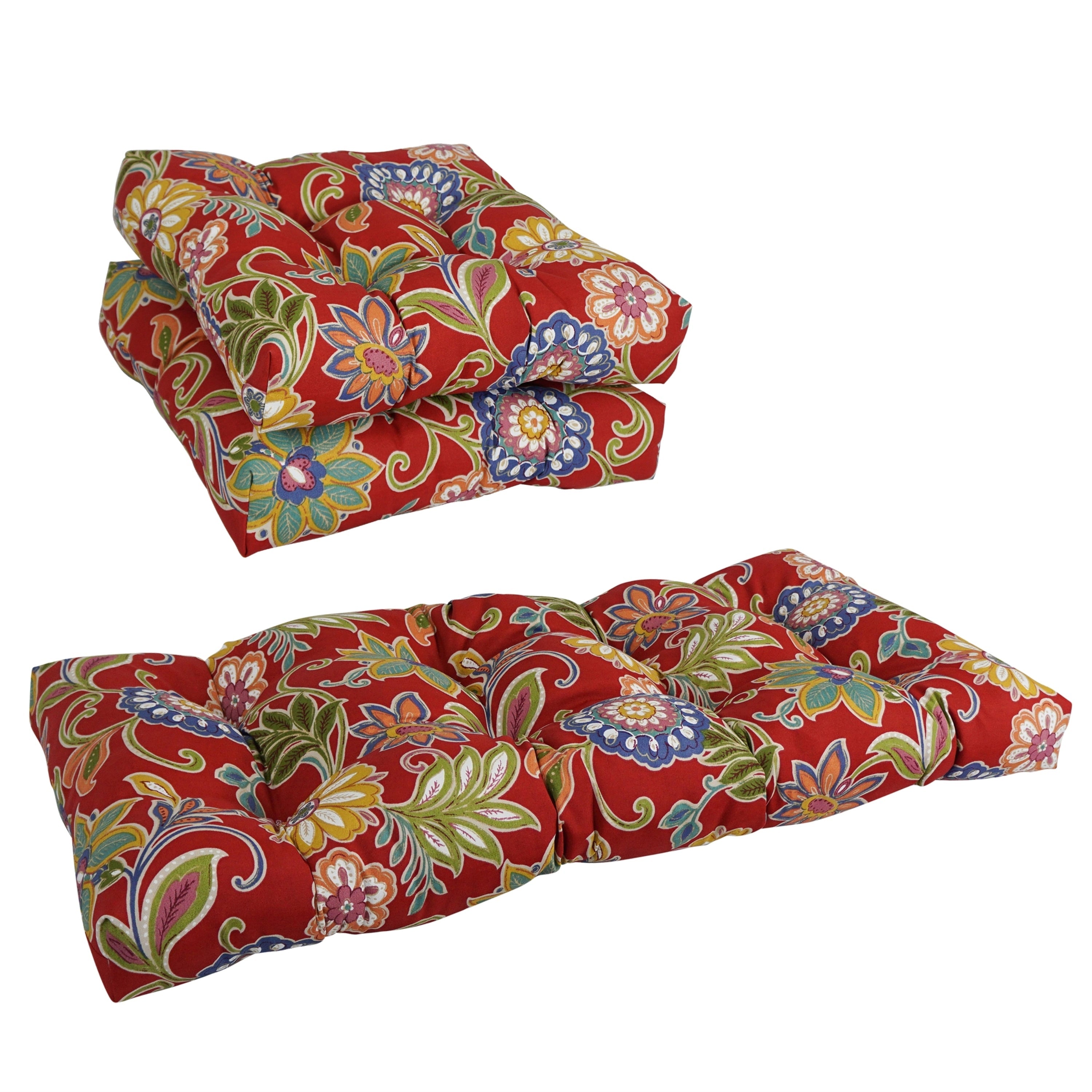 Ensemble de 3 coussins de canapé capitonnés pour intérieur/extérieur - 19 x 19/19 x 42