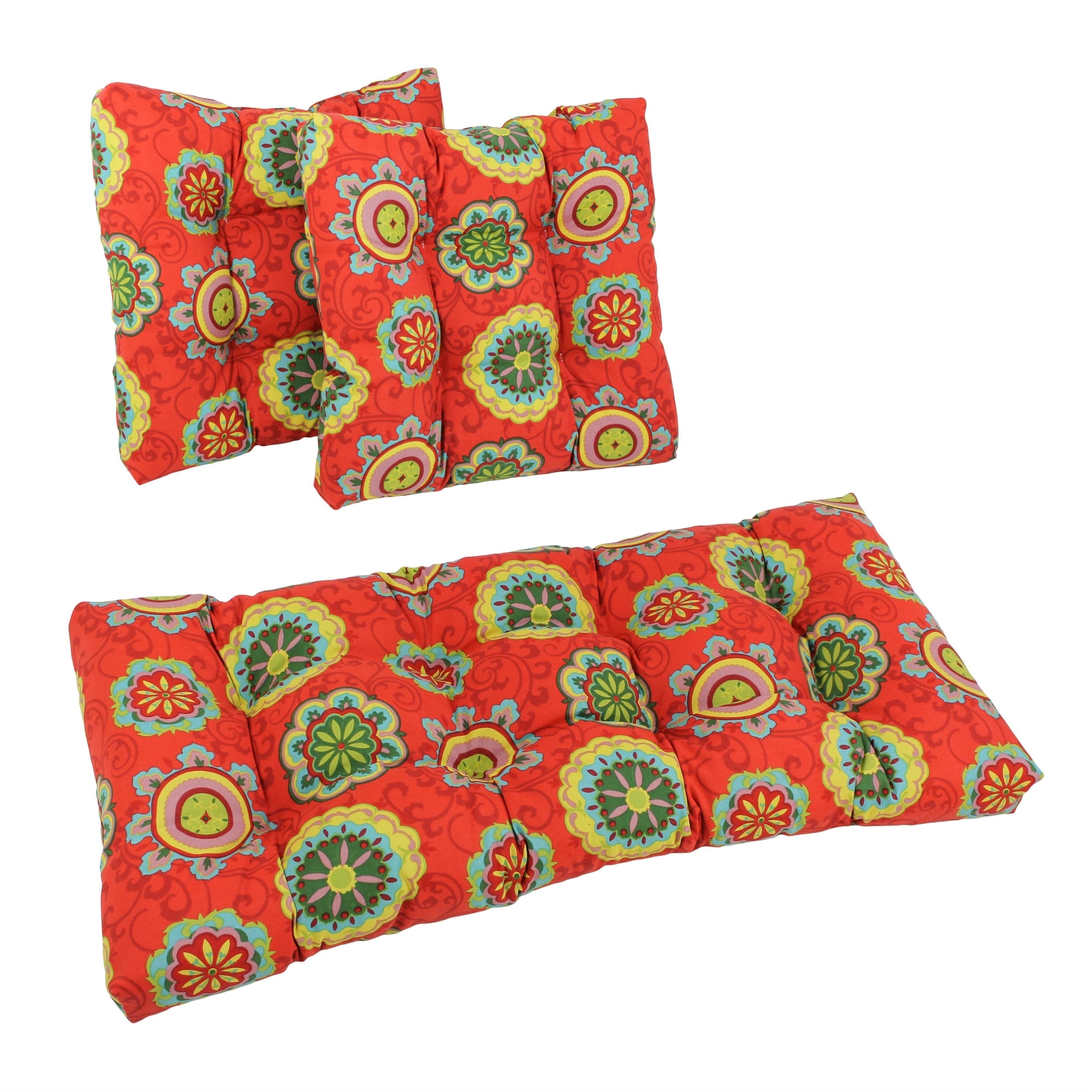 Ensemble de 3 coussins de canapé capitonnés pour intérieur/extérieur - 19 x 19/19 x 42