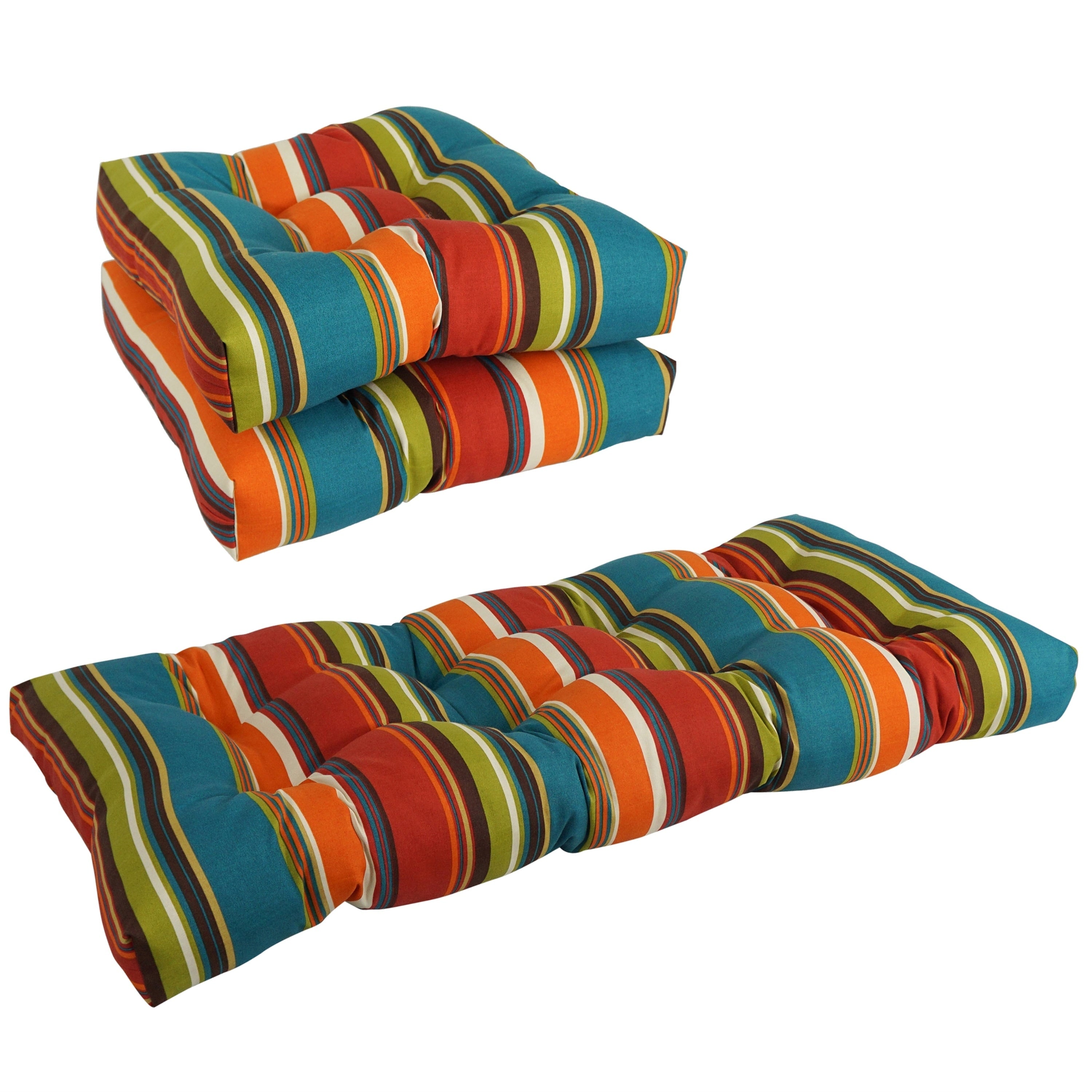 Ensemble de 3 coussins de canapé capitonnés pour intérieur/extérieur - 19 x 19/19 x 42