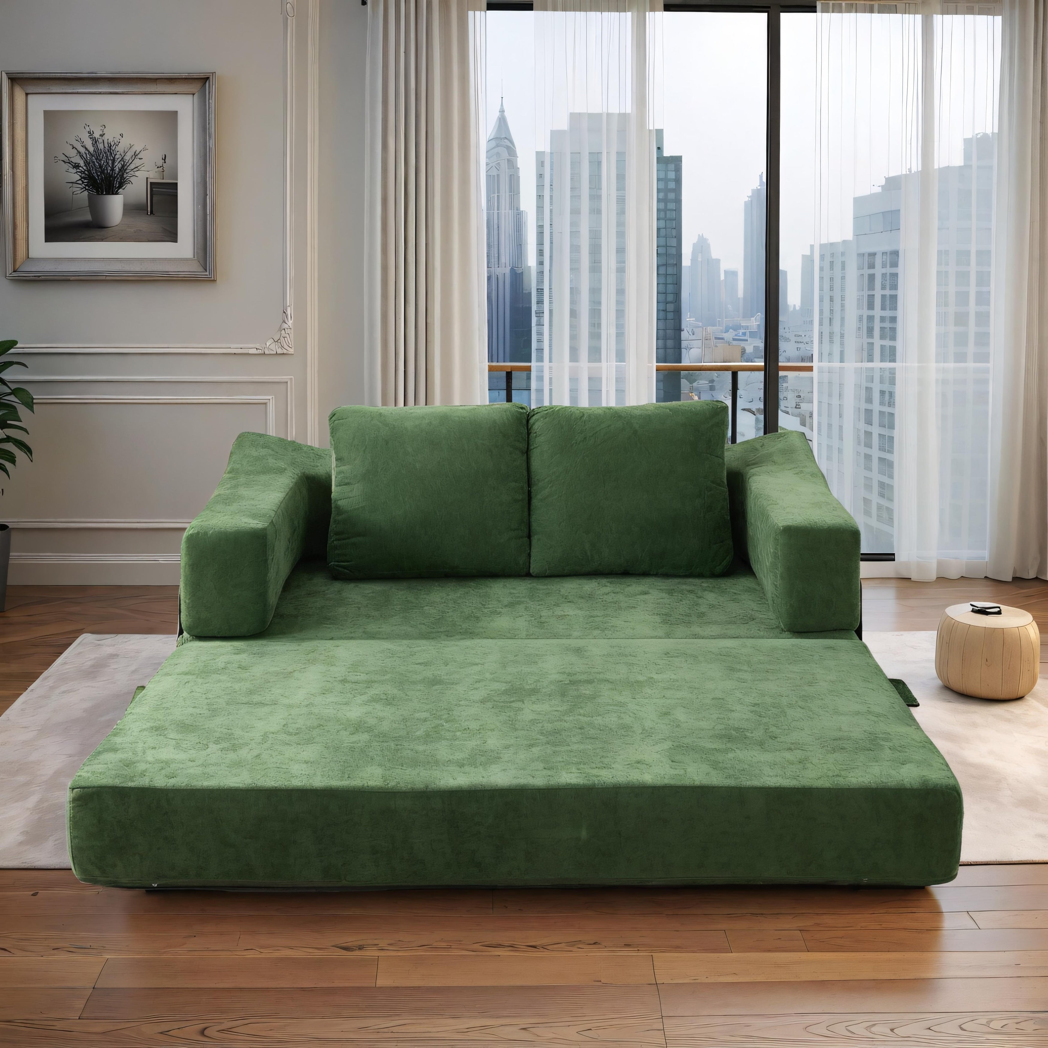 Canapé-lit convertible rembourré 70,87 $, fauteuil convertible, canapé de sol confortable pour salon, chambre, tissu chenille