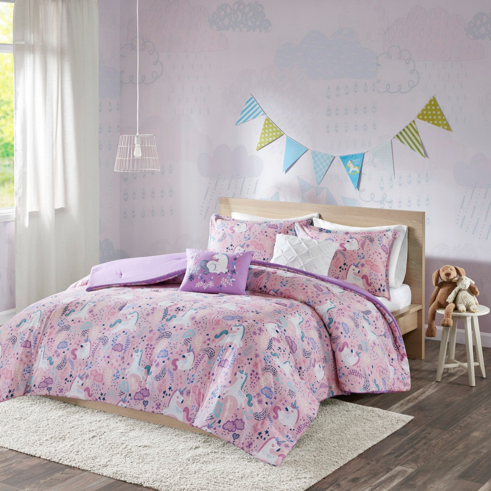 Parure de lit en coton Ella Unicorn pour enfants au design intelligent