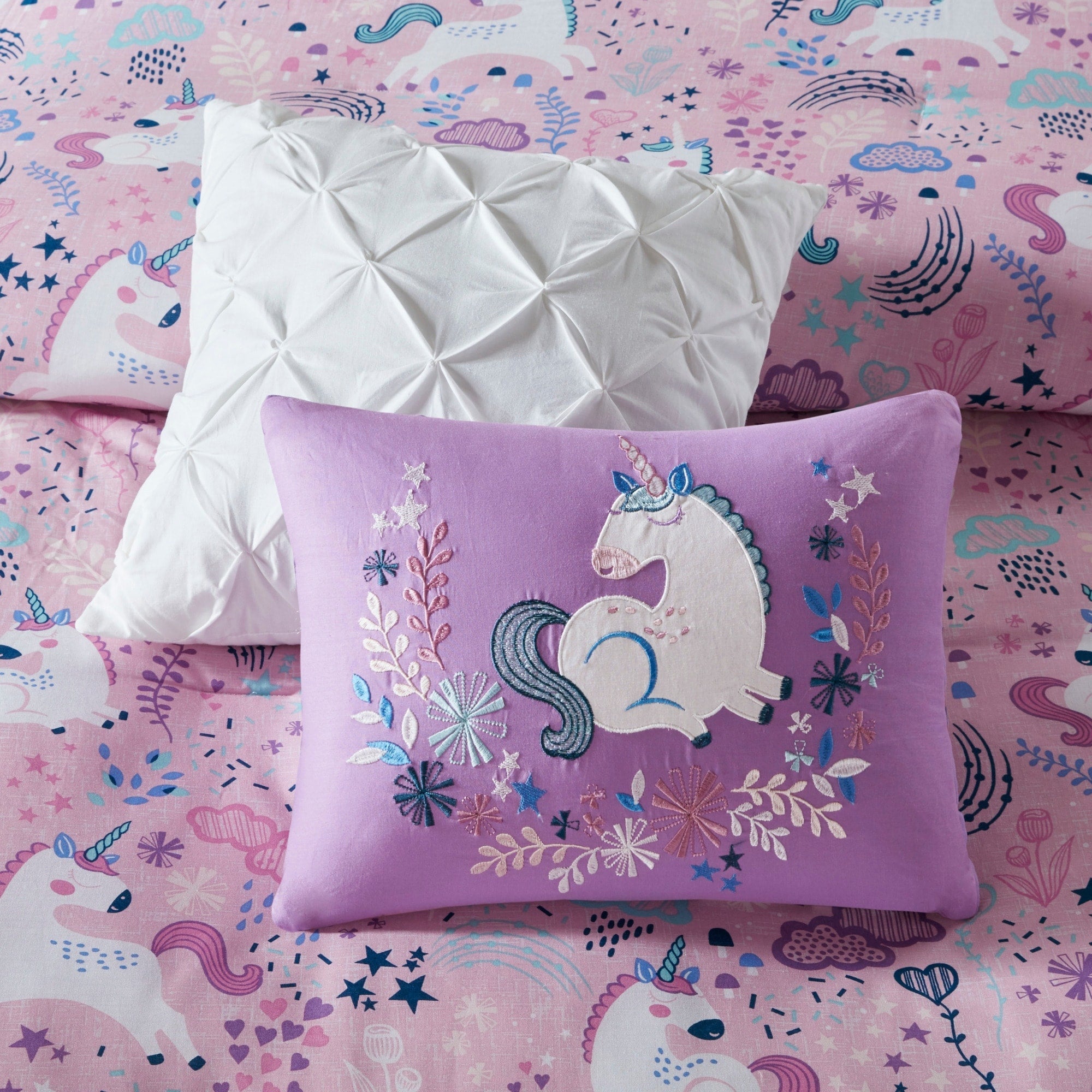 Parure de lit en coton Ella Unicorn pour enfants au design intelligent
