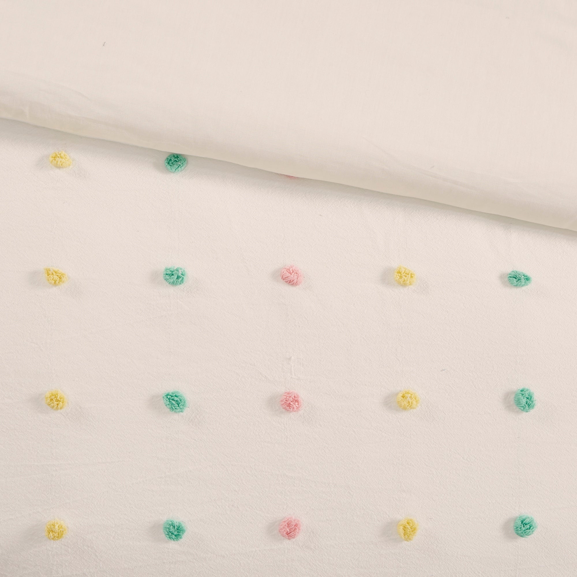 Parure de couette Ensley en coton jacquard à pompons par Intelligent Design Kids