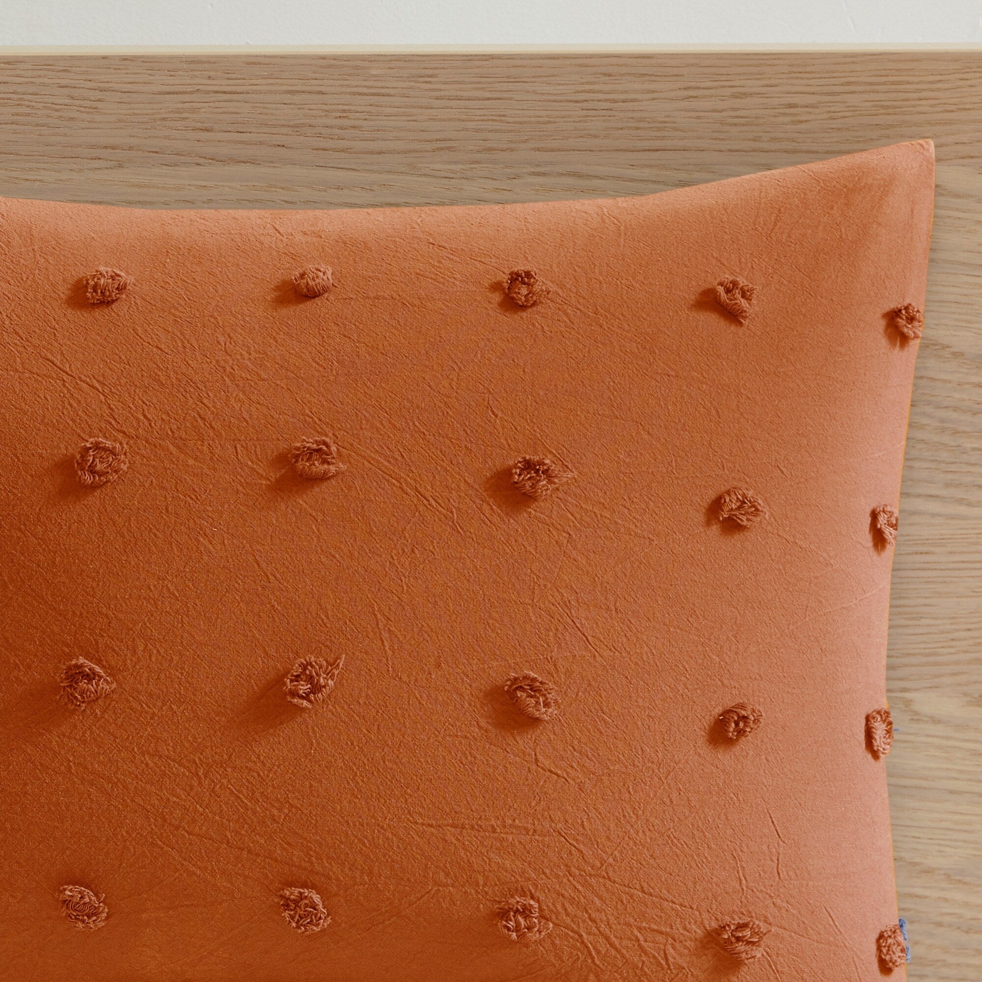 Parure de lit en jacquard de coton et maïs au design intelligent avec taies d'oreiller et coussins décoratifs