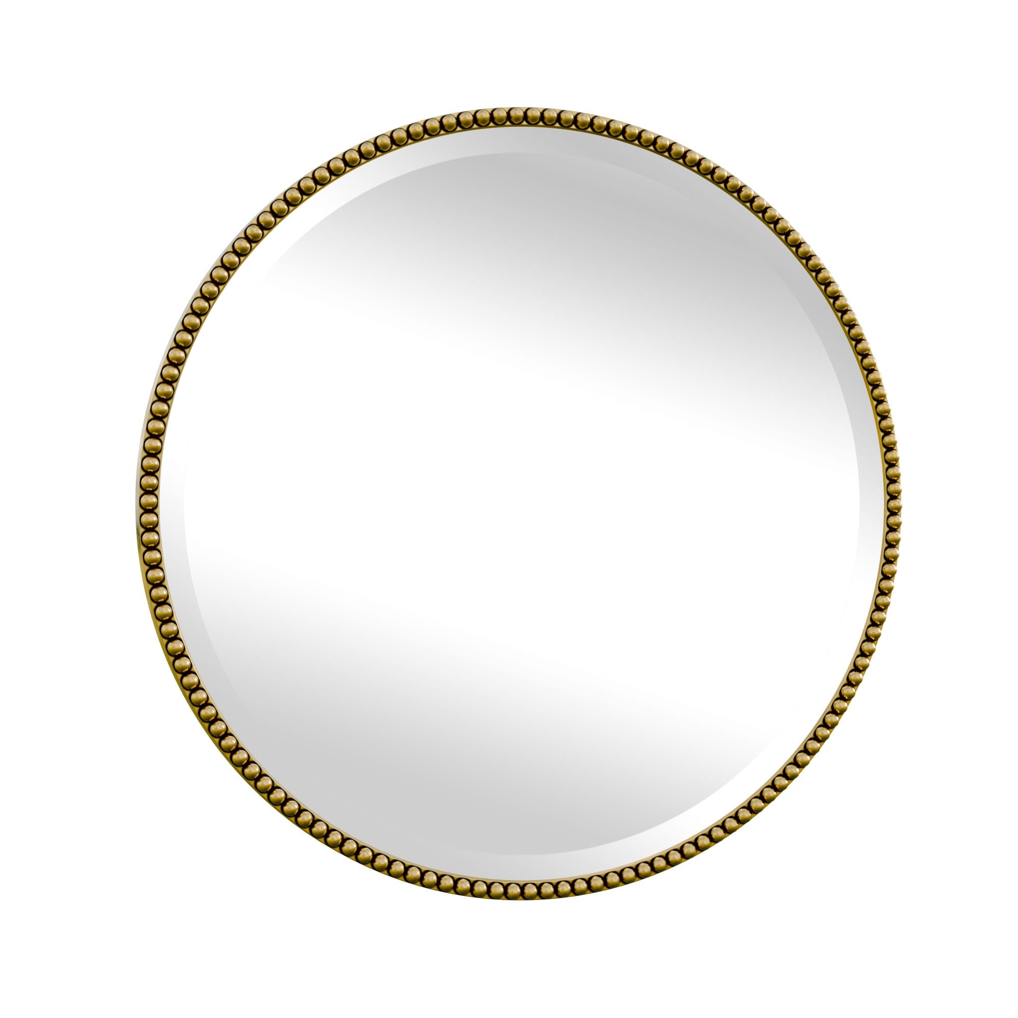 Miroir de salle de bain rond vintage avec cadre perlé