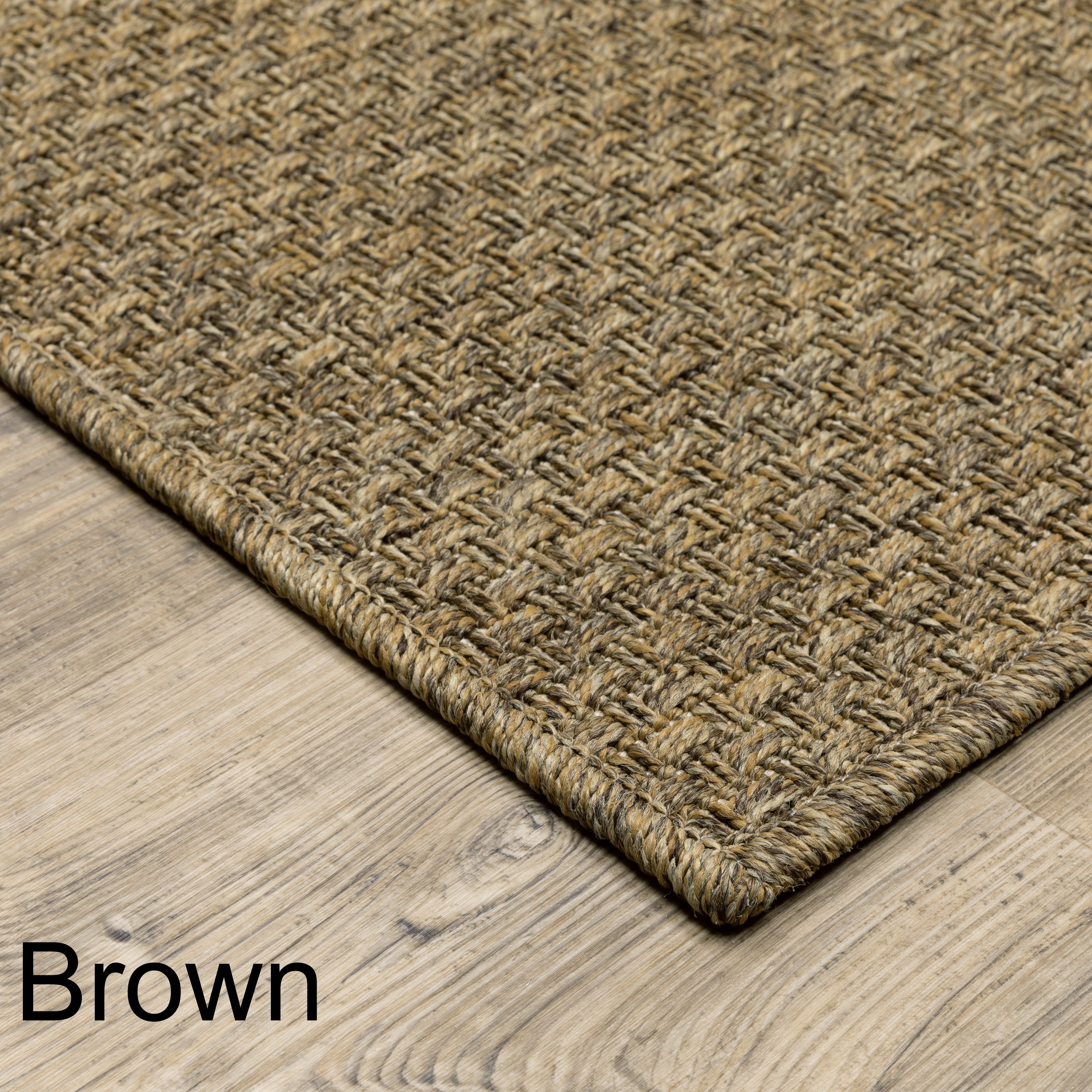 Tapis d'intérieur et d'extérieur Vista Home Kauai en tissage panier ton sur ton.
